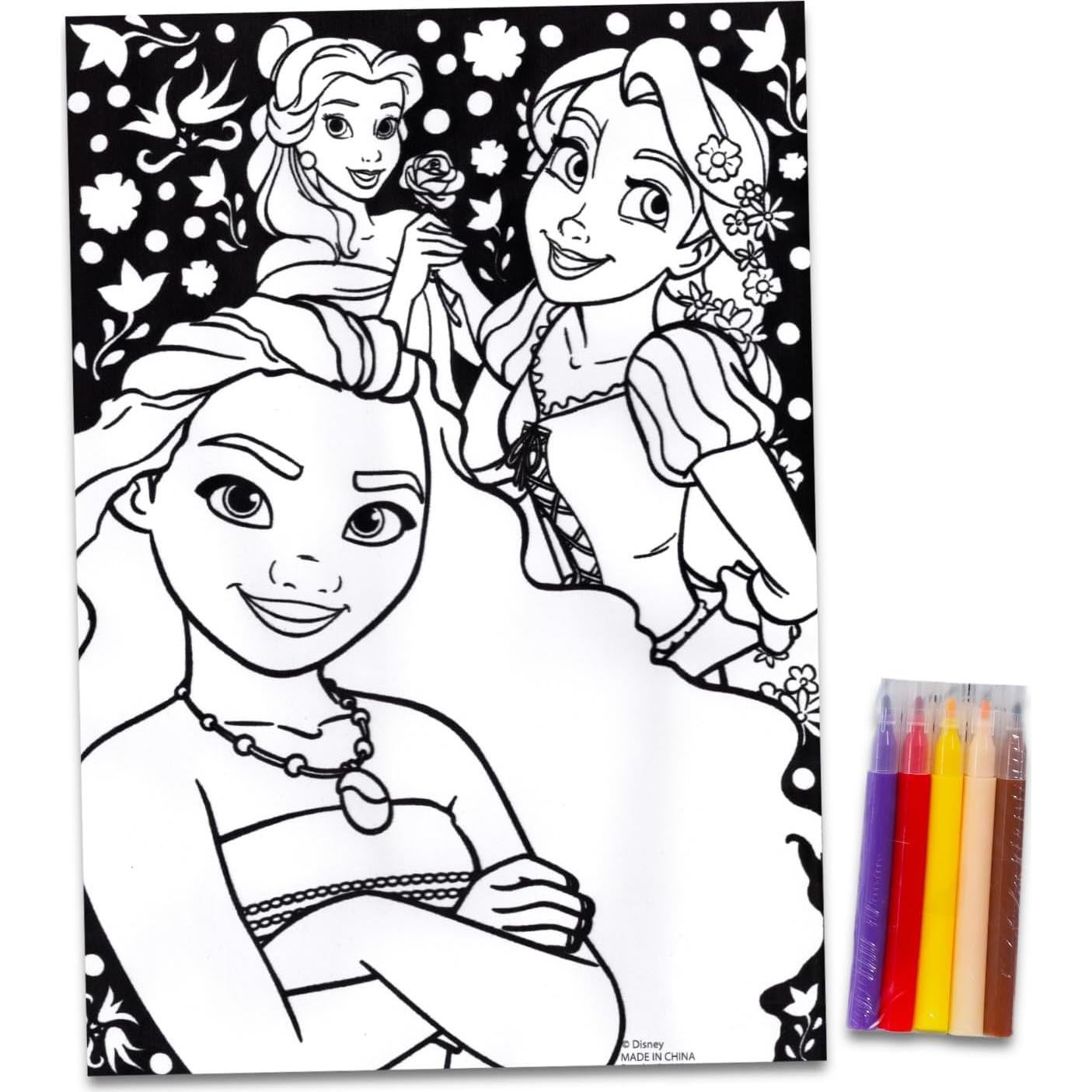 Póster de Colorear Terciopelo Disney con Marcadores y Stickers