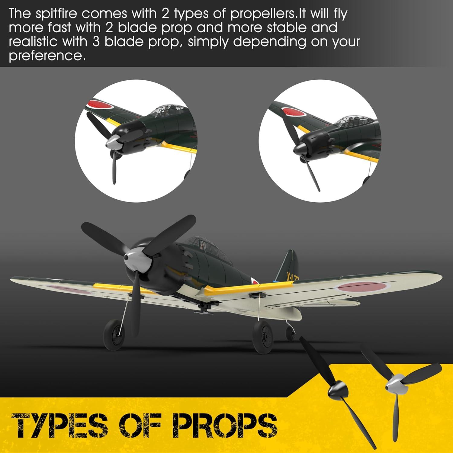 Avión RC RCSHOBBY Caza Zero 2.4GHz Estabilizador 6 Ejes