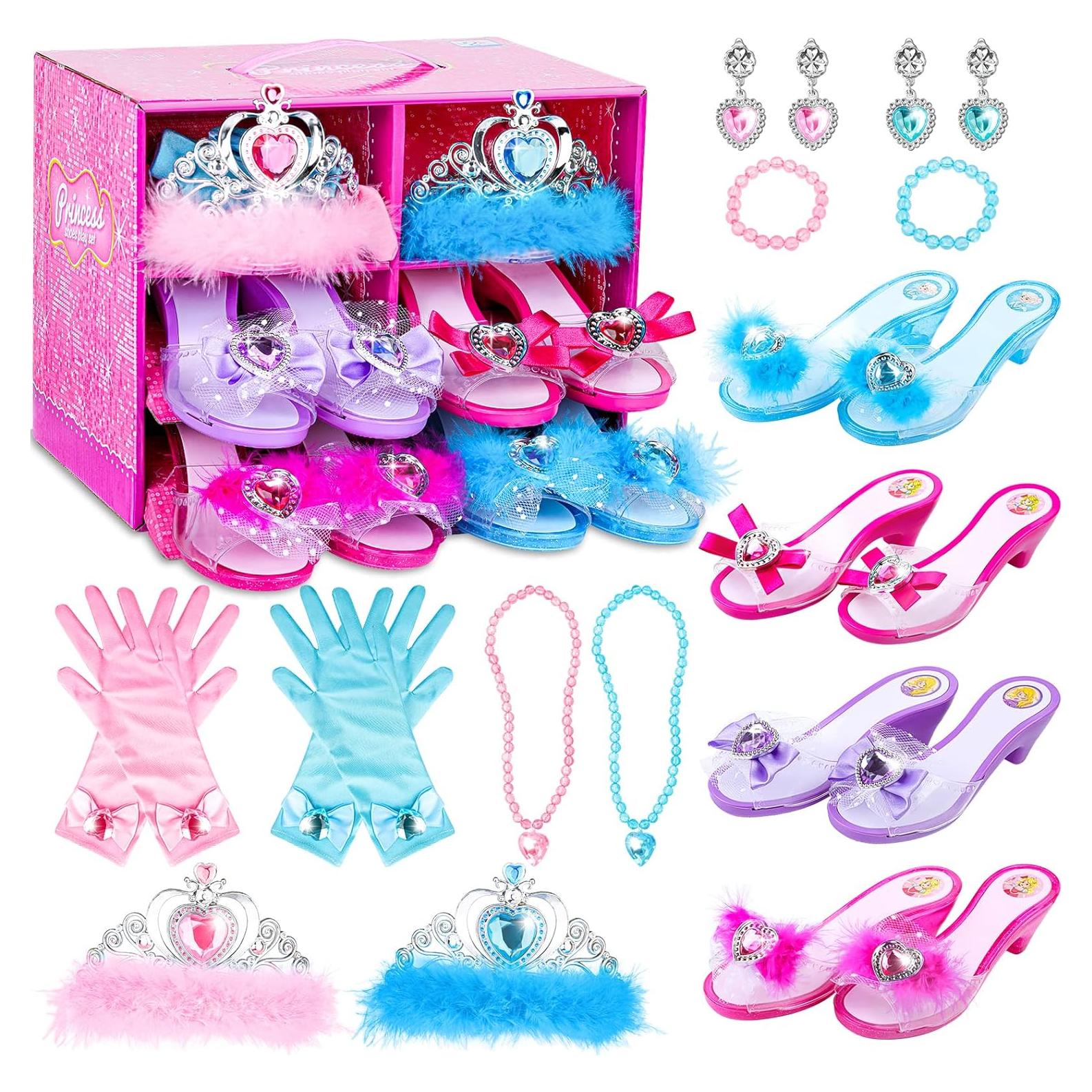 Conjunto de Princesa DISHIO con 4 Pares de Zapatos y Joyería