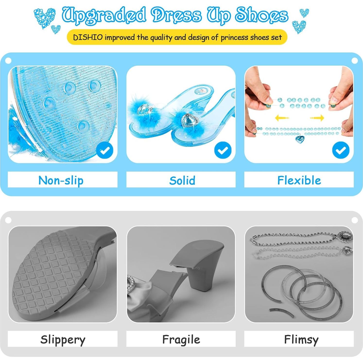 Conjunto de Princesa DISHIO con 4 Pares de Zapatos y Joyería