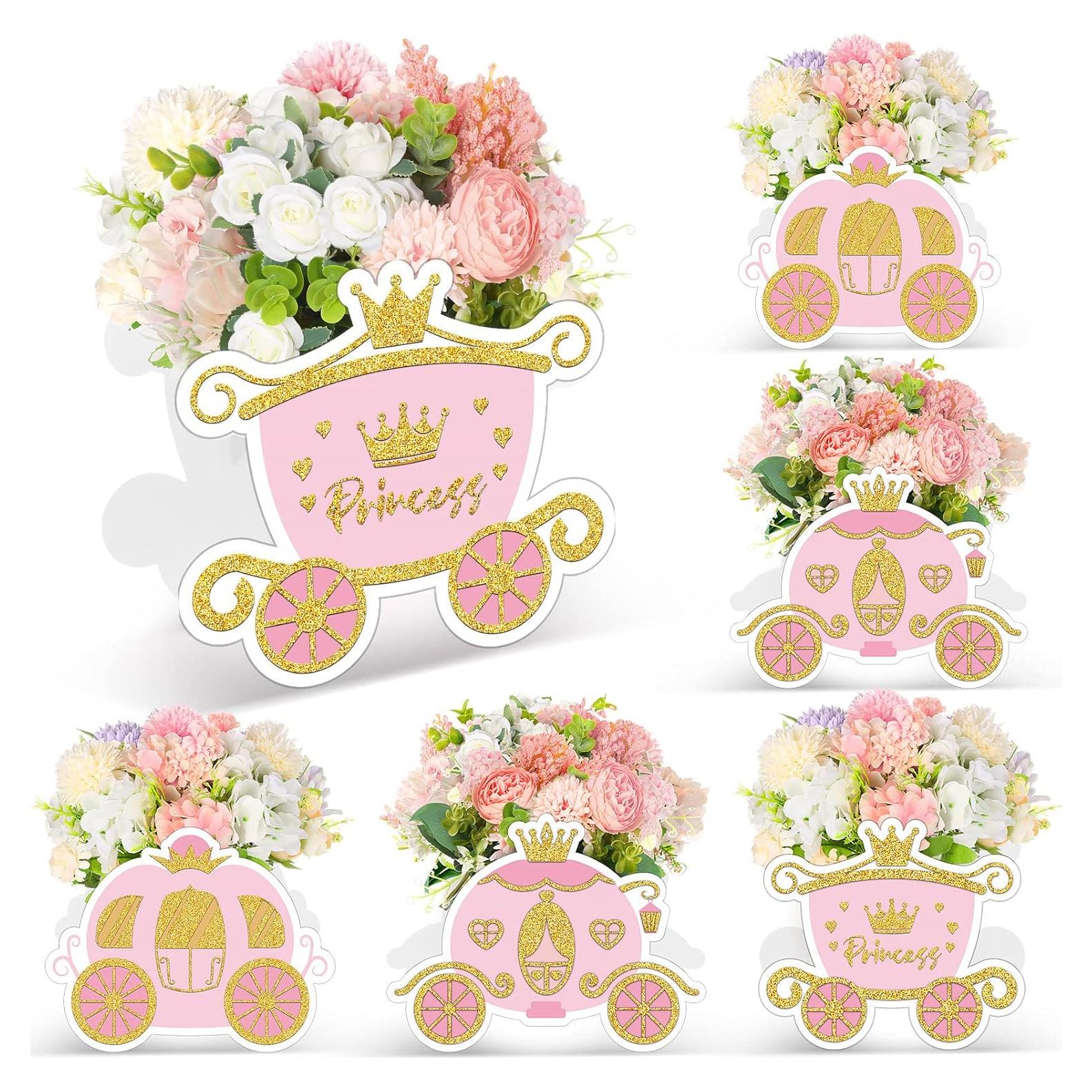 6 Cajas de Golosinas Princesa Teling Carroza Rosa 14x12x10cm