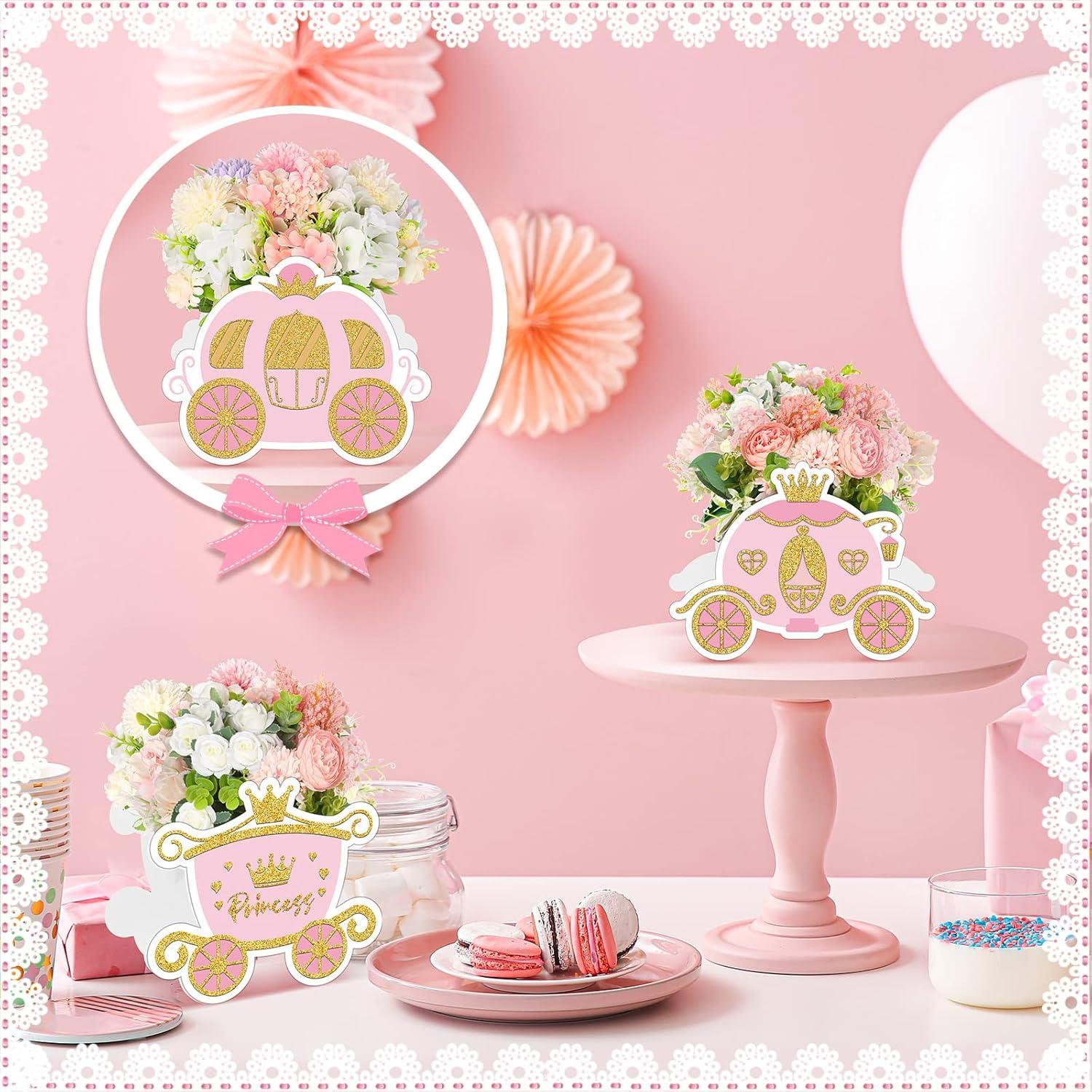 6 Cajas de Golosinas Princesa Teling Carroza Rosa 14x12x10cm