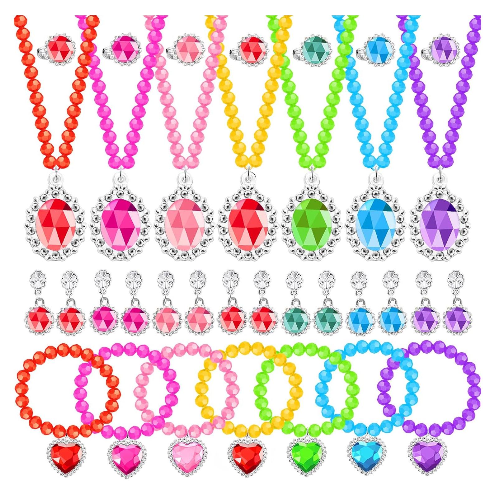 Conjunto de Joyería de Princesa DIZRNOI para Niñas 7 Piezas