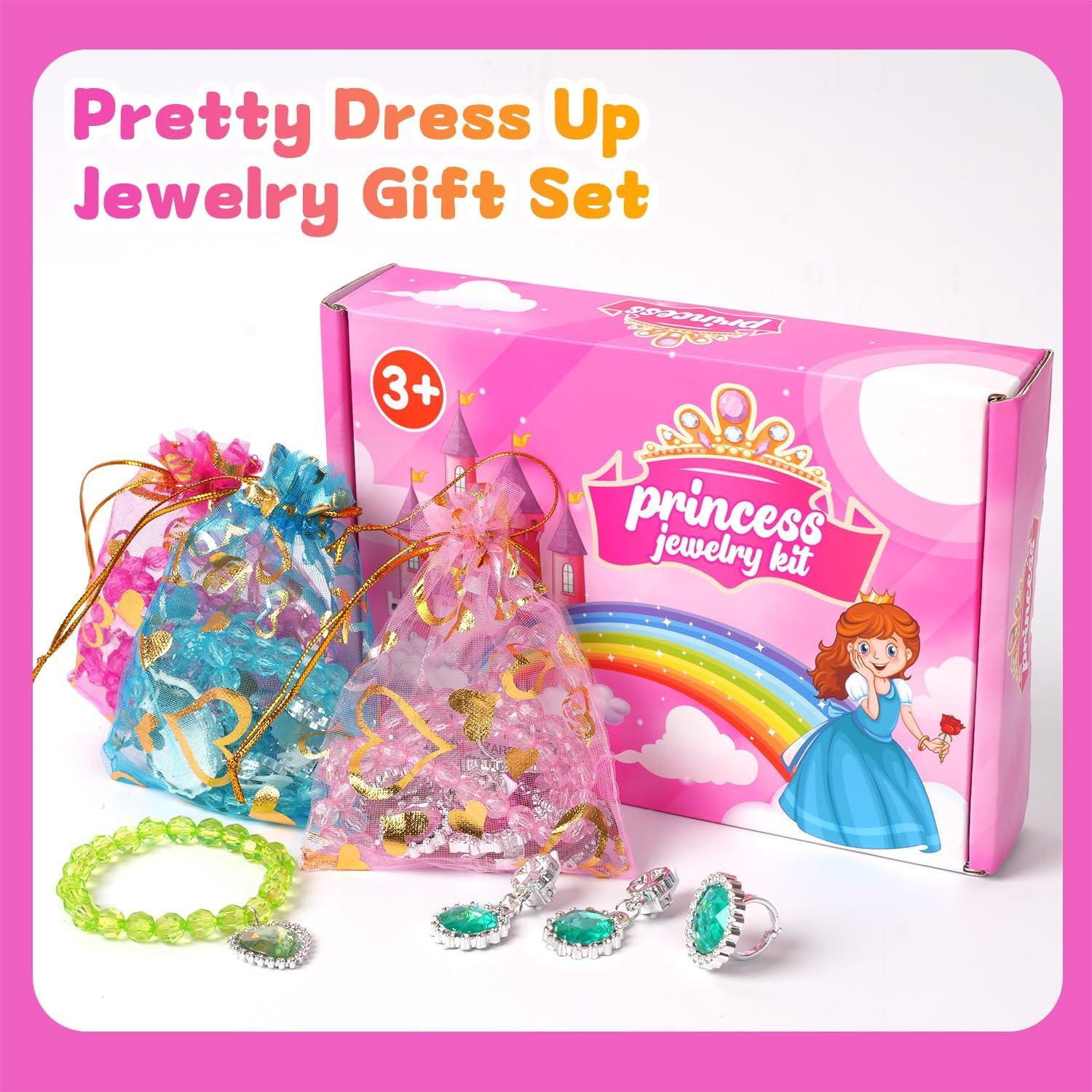 Conjunto de Joyería de Princesa DIZRNOI para Niñas 7 Piezas