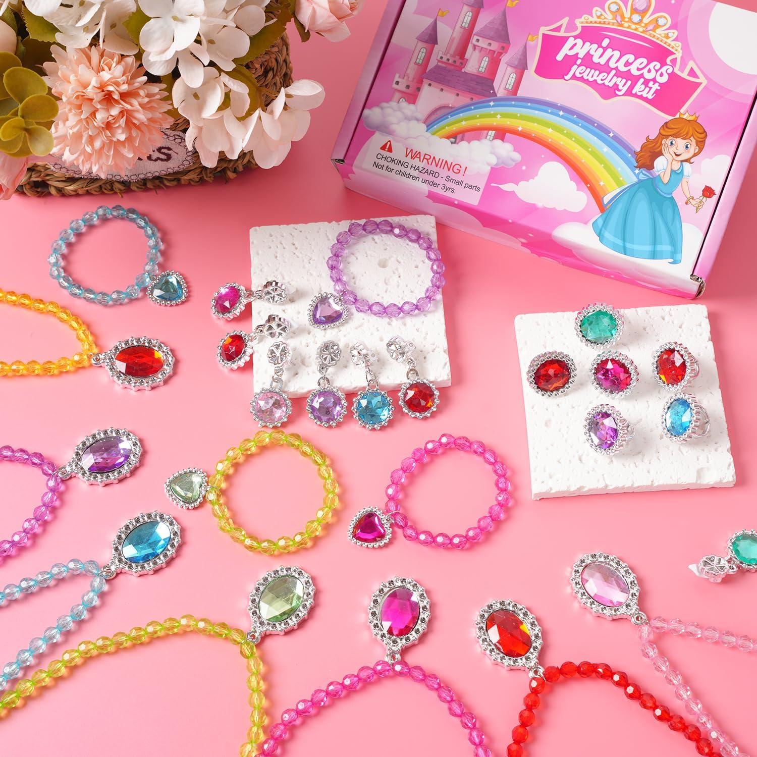 Conjunto de Joyería de Princesa DIZRNOI para Niñas 7 Piezas