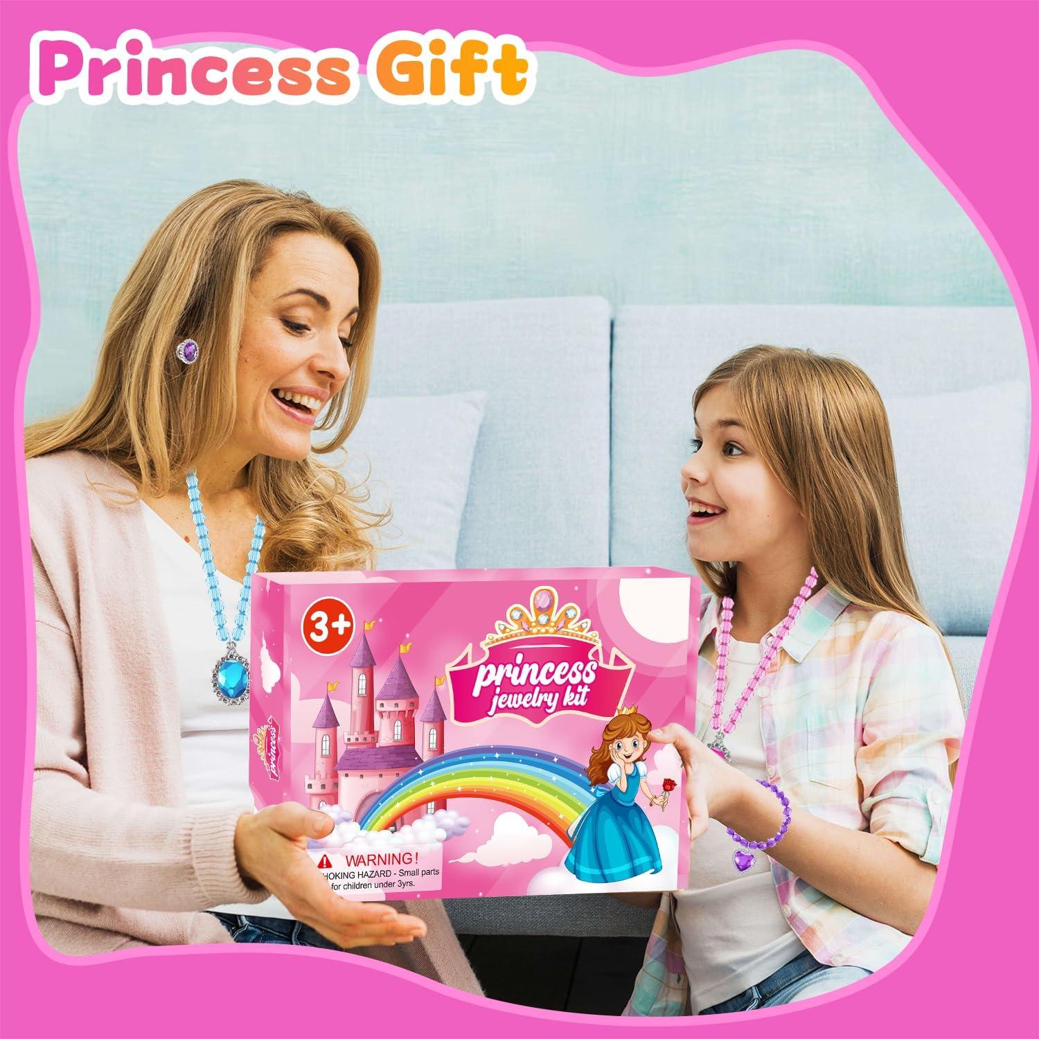 Conjunto de Joyería de Princesa DIZRNOI para Niñas 7 Piezas