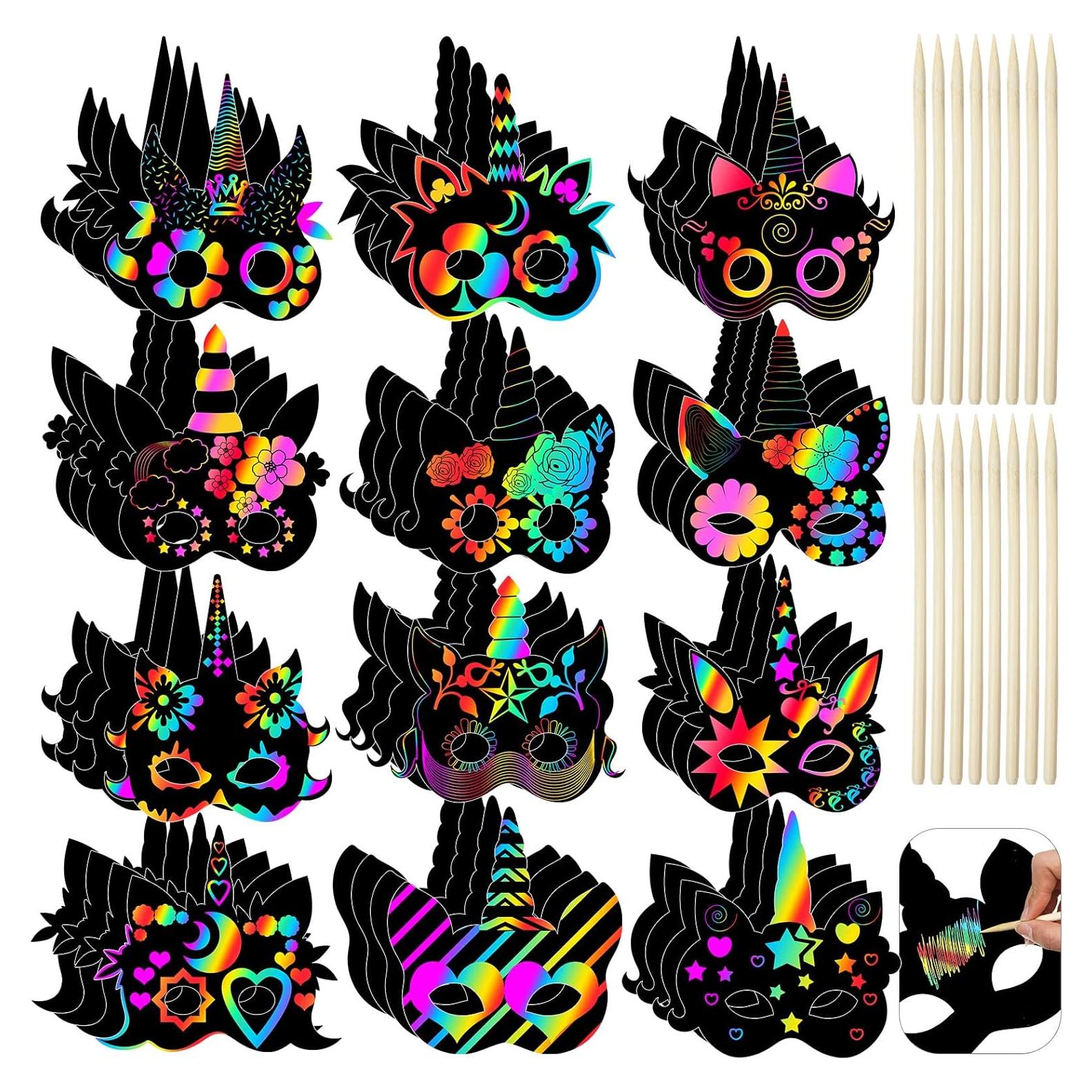 48 Tarjetas de Rascar Unicornio Sratte - Manualidades DIY Arcoíris