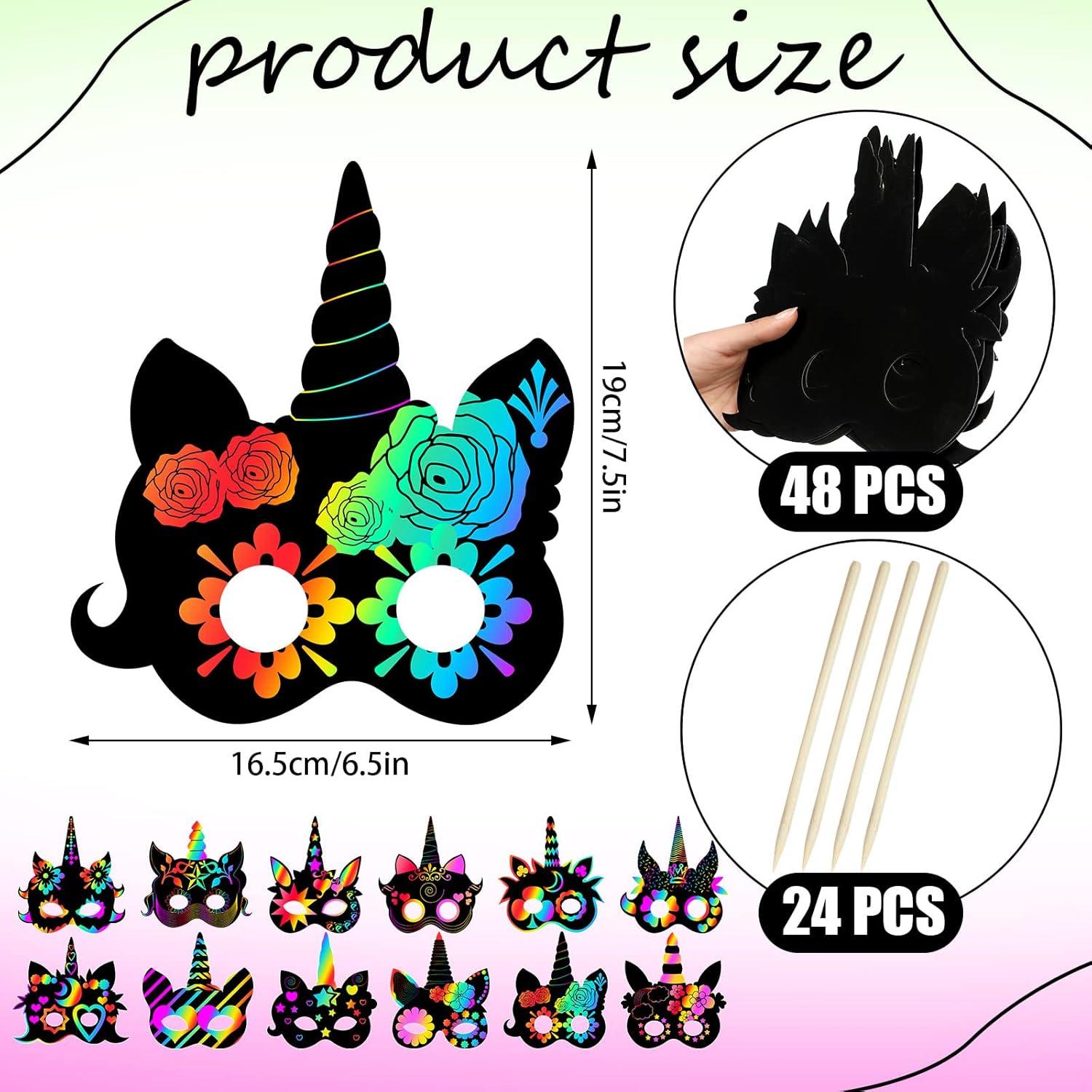 48 Tarjetas de Rascar Unicornio Sratte - Manualidades DIY Arcoíris