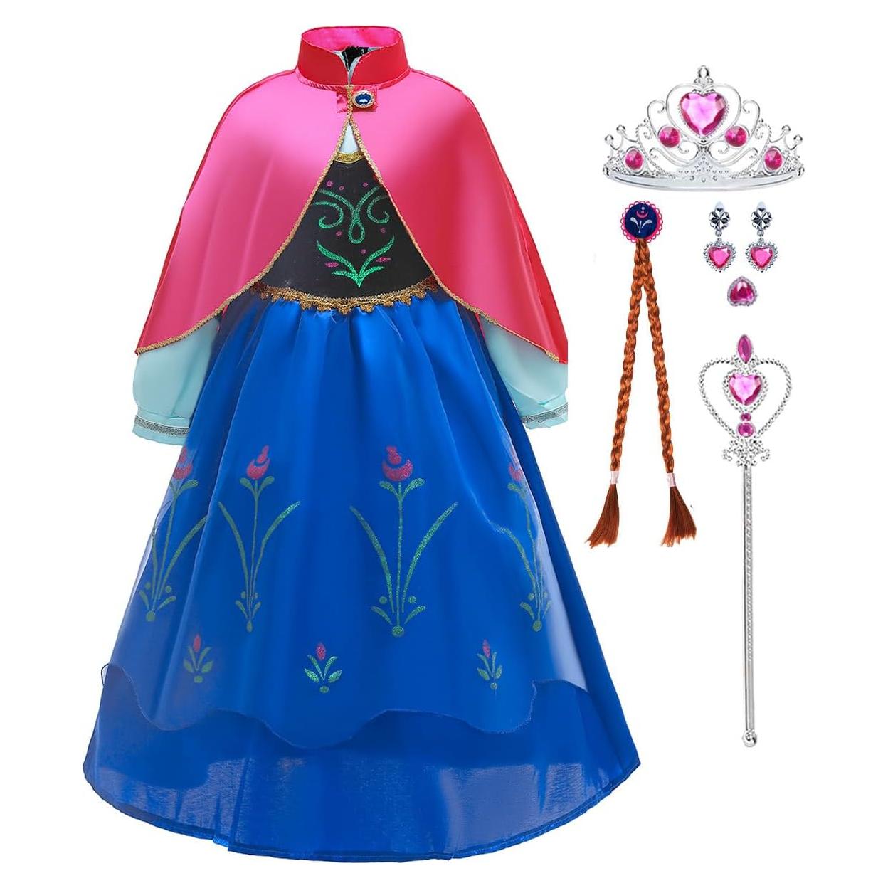 Disfraz de Princesa para Niñas Luzlen 5-6 Años con Accesorios