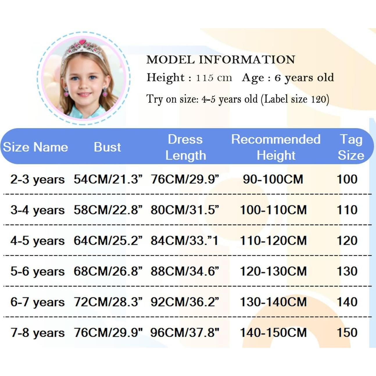 Disfraz de Princesa para Niñas Luzlen 5-6 Años con Accesorios