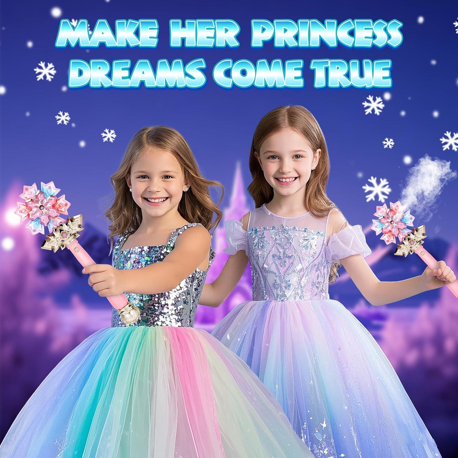 Varita Mágica de Copo de Nieve Rosa CaptainWiz con Música y Rocío