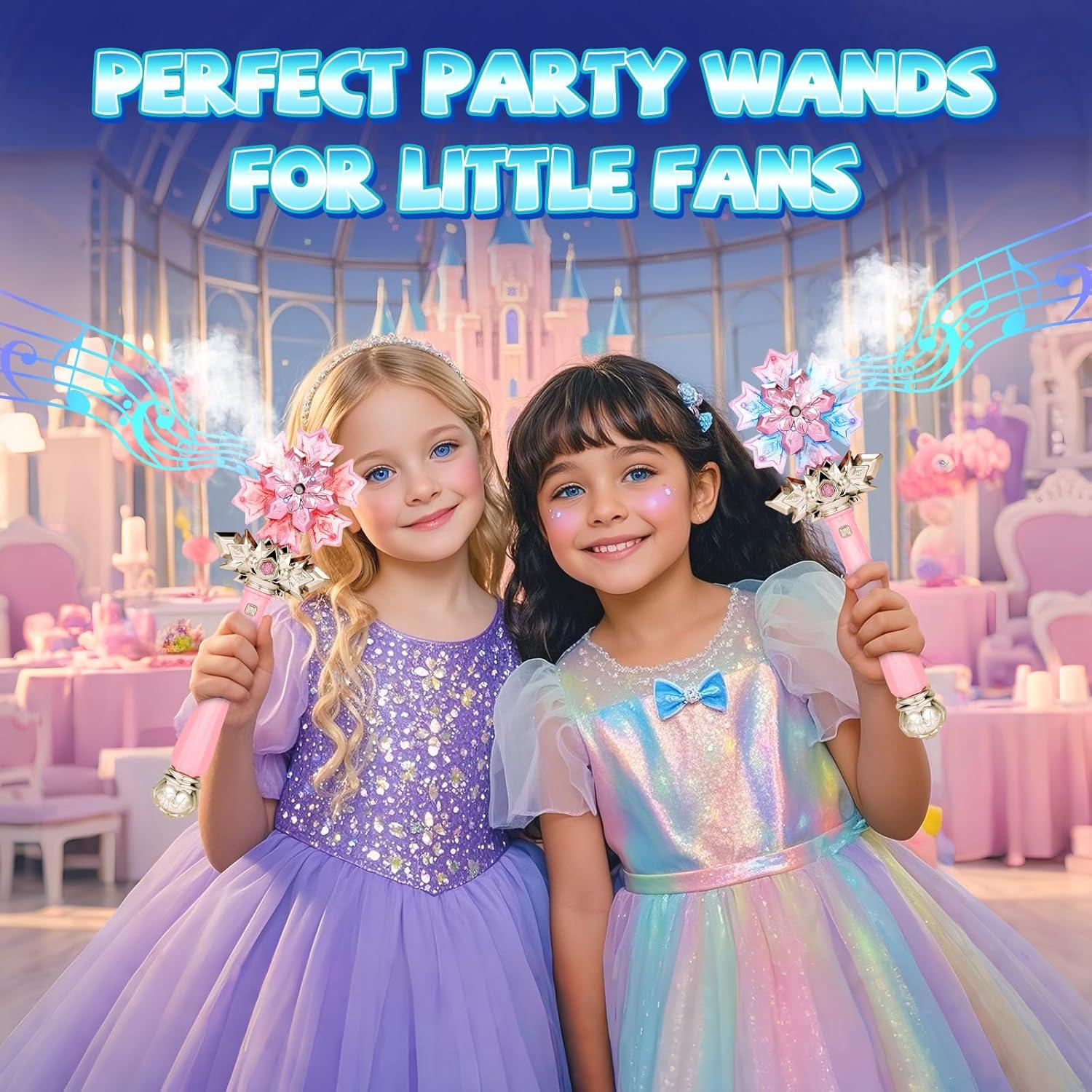 Varita Mágica de Copo de Nieve Rosa CaptainWiz con Música y Rocío