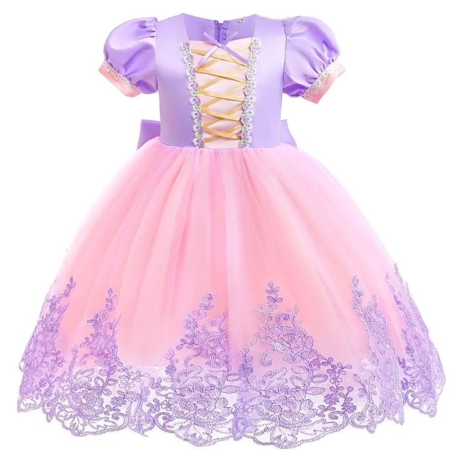 Vestido de Princesa Larga Trenza Dressy Daisy 18-24 meses Púrpura