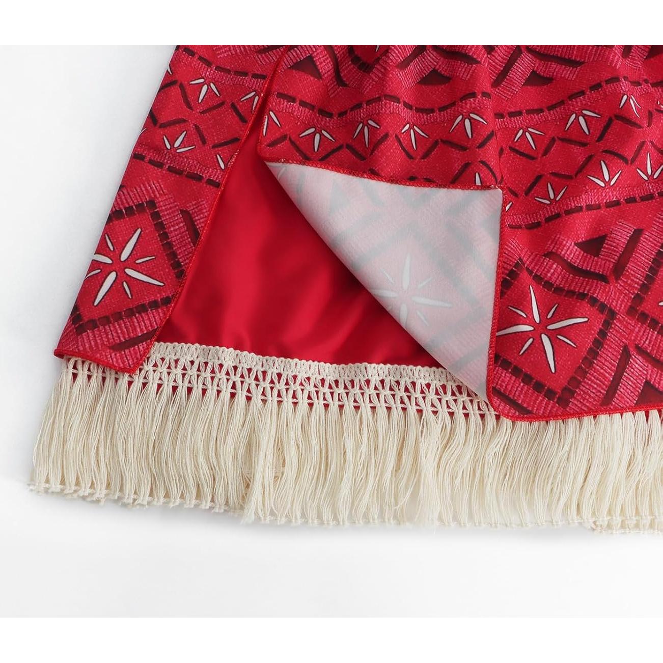 Vestido de Princesa COTRIO para Niñas 3T Rojo Beige con Accesorios