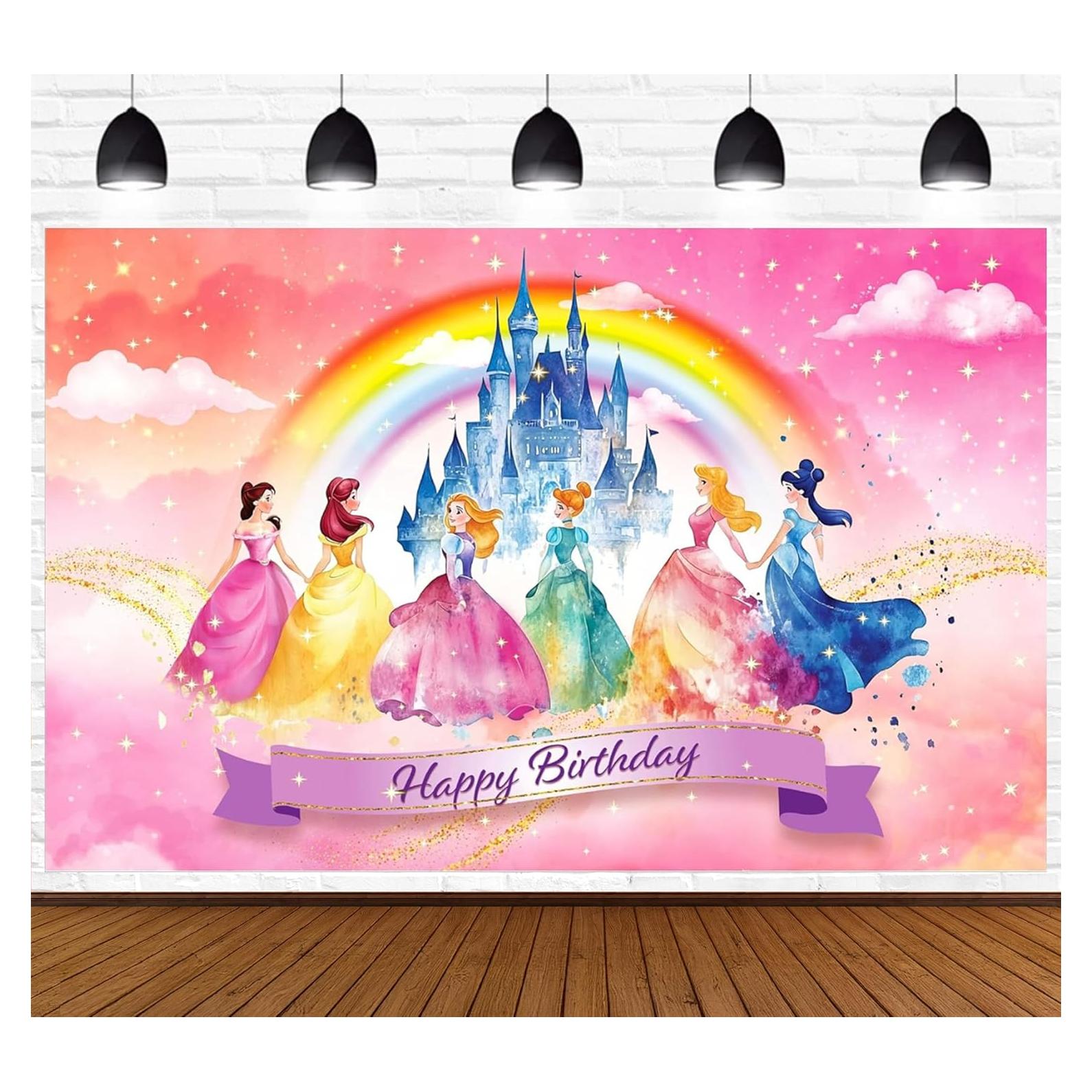 Fondo de Cumpleaños Princesa Rosa 121x183cm Indotribe