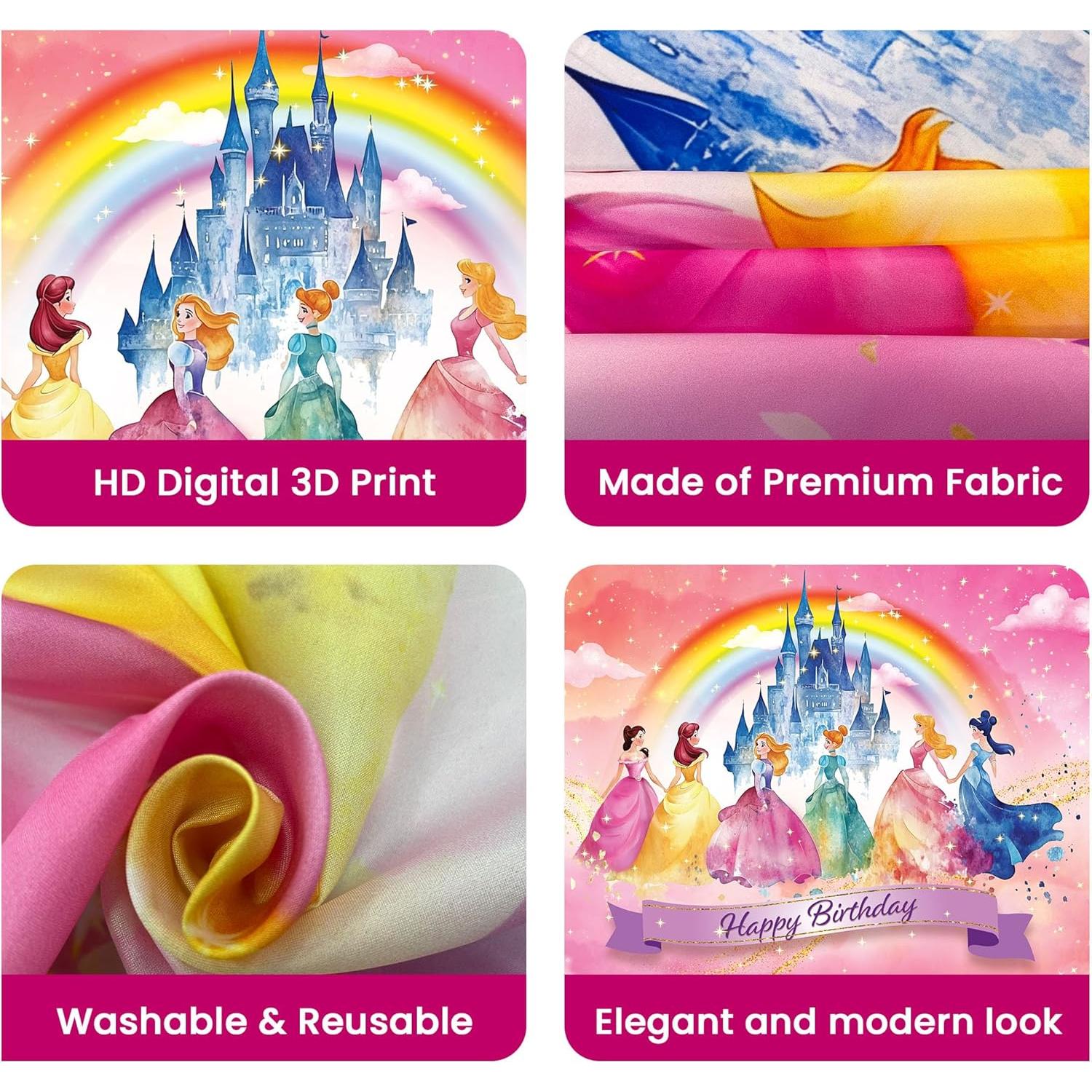 Fondo de Cumpleaños Princesa Rosa 121x183cm Indotribe