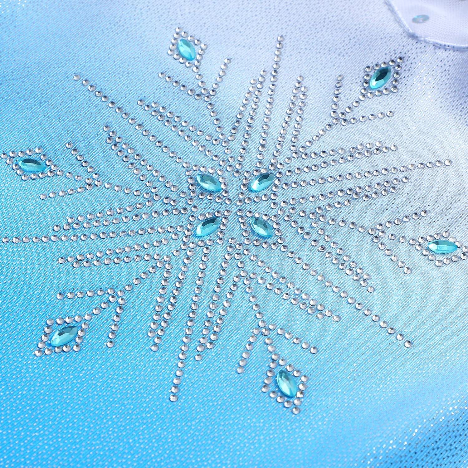 Leotardo de Ballet EQSJIU para Niñas 3-4T Azul Copo de Nieve