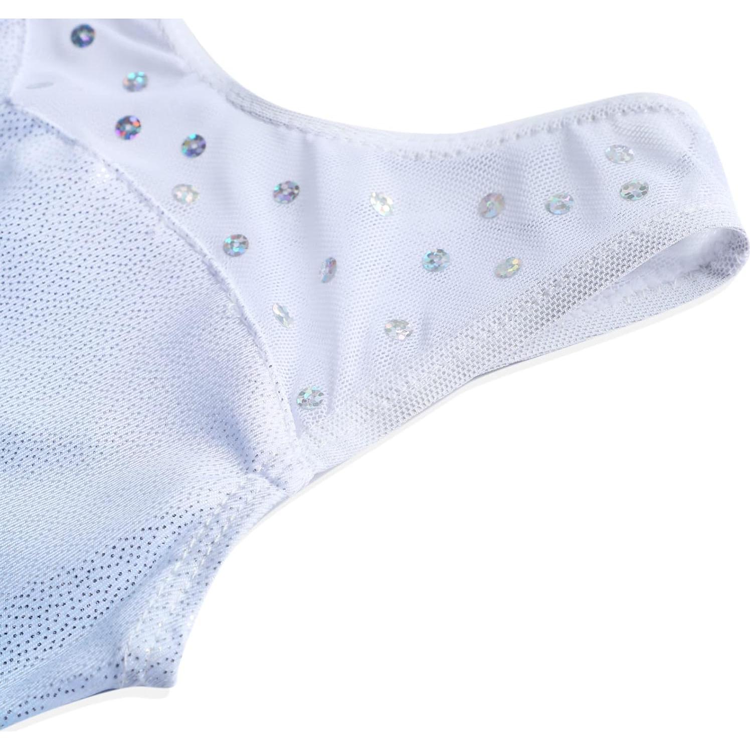 Leotardo de Ballet EQSJIU para Niñas 3-4T Azul Copo de Nieve