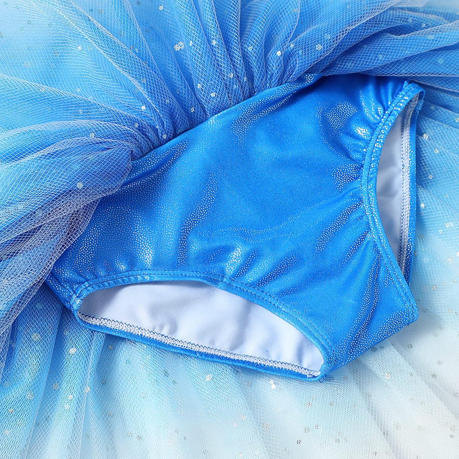 Leotardo de Ballet EQSJIU para Niñas 3-4T Azul Copo de Nieve
