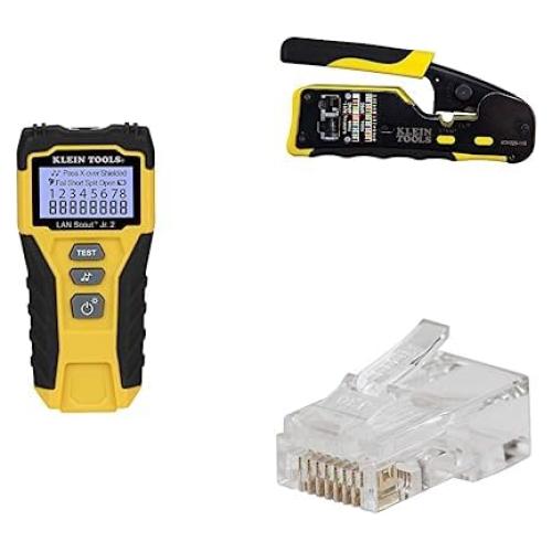 Kit de Prueba de Cable RJ45 Klein Tools VCET-100 con Crimpador
