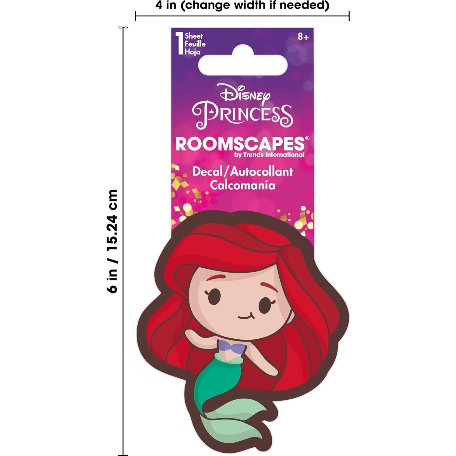 Calcomanía Troquelada Ariel Disney - Vinilo Blanco 10 cm