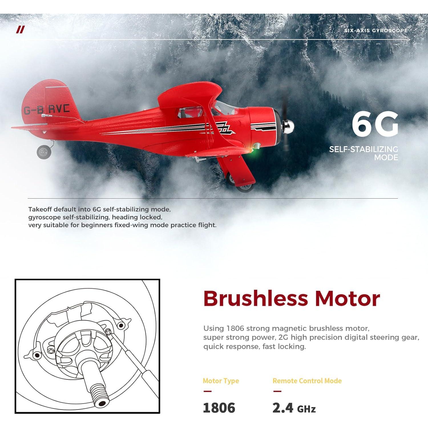 Avión RC GoolRC XK A300 4 Canales Rojo con Modo 3D/6G