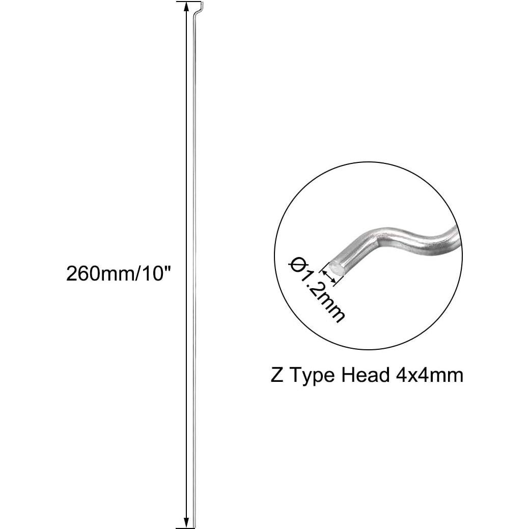 Varillas de Acero Z uxcell 1.2mm x 260mm para RC - Paquete de 20