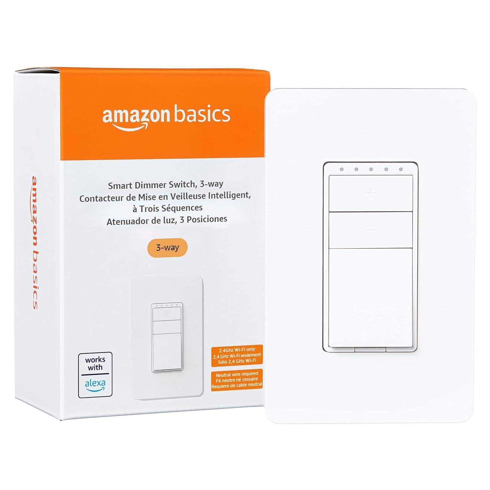 Interruptor Regulador Inteligente Amazon Basics 3 Vías Wi-Fi