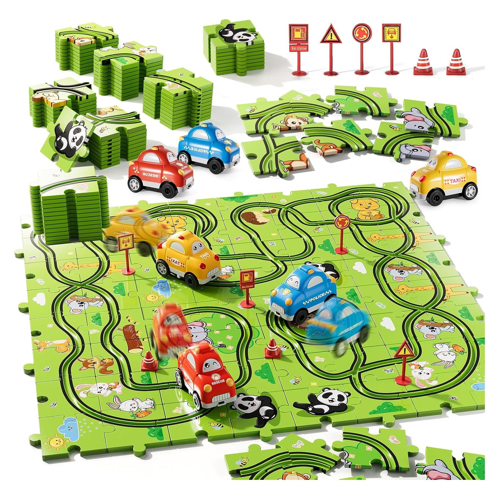 Set de Juguetes de Puzzle de Autos Bennol 73 Piezas