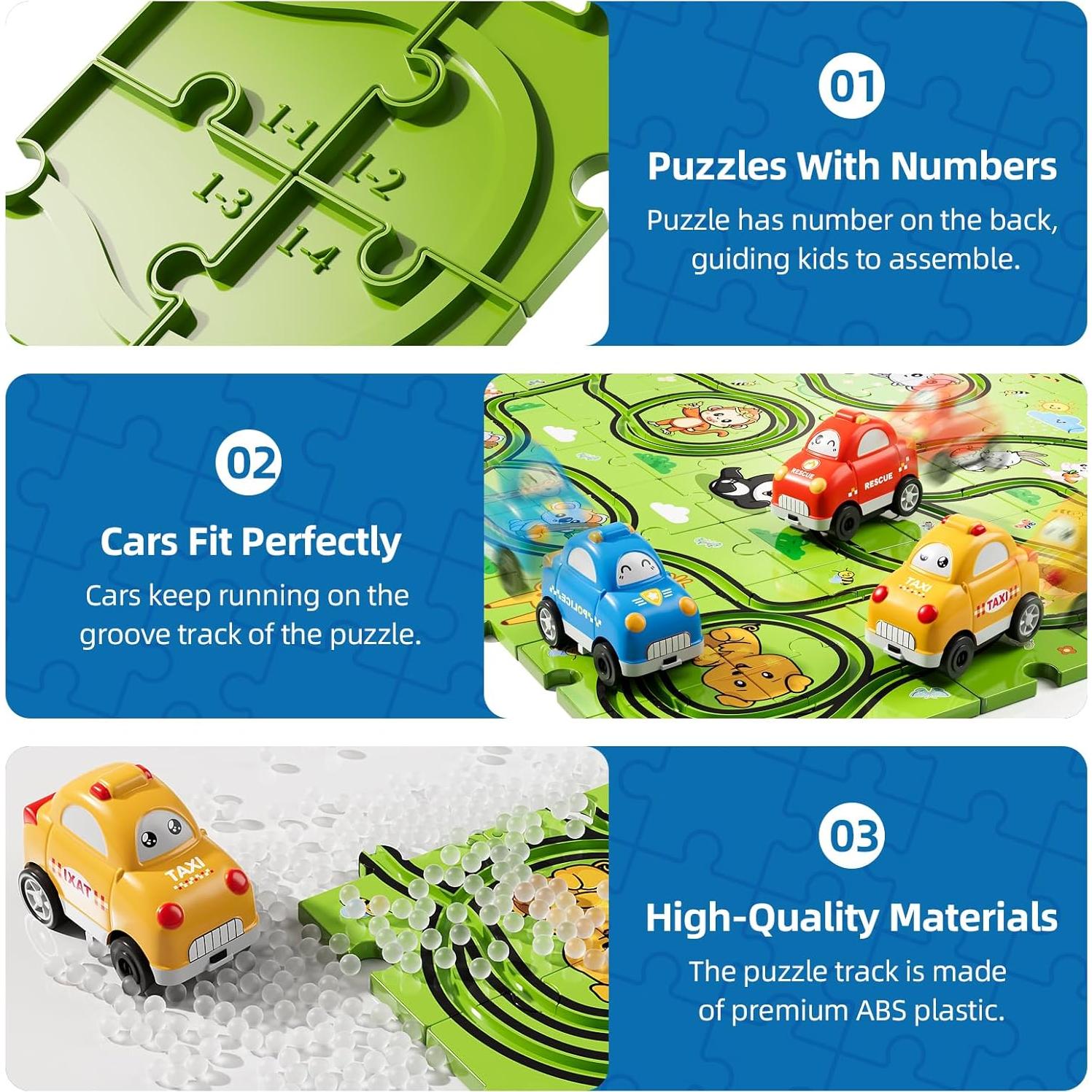 Set de Juguetes de Puzzle de Autos Bennol 73 Piezas