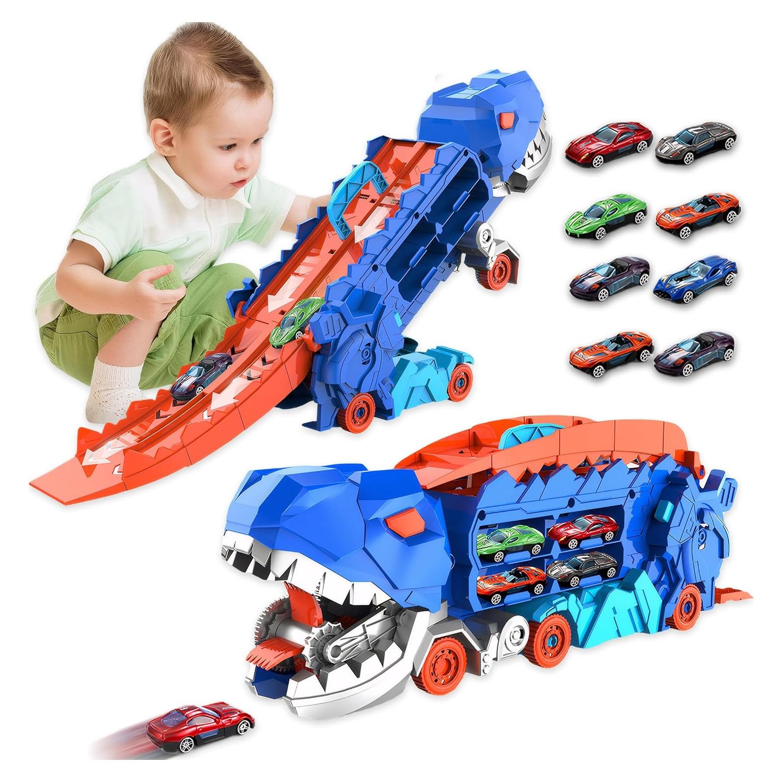 Camión Transportador de Dinosaurios HACOCOLA Plegable con Pista