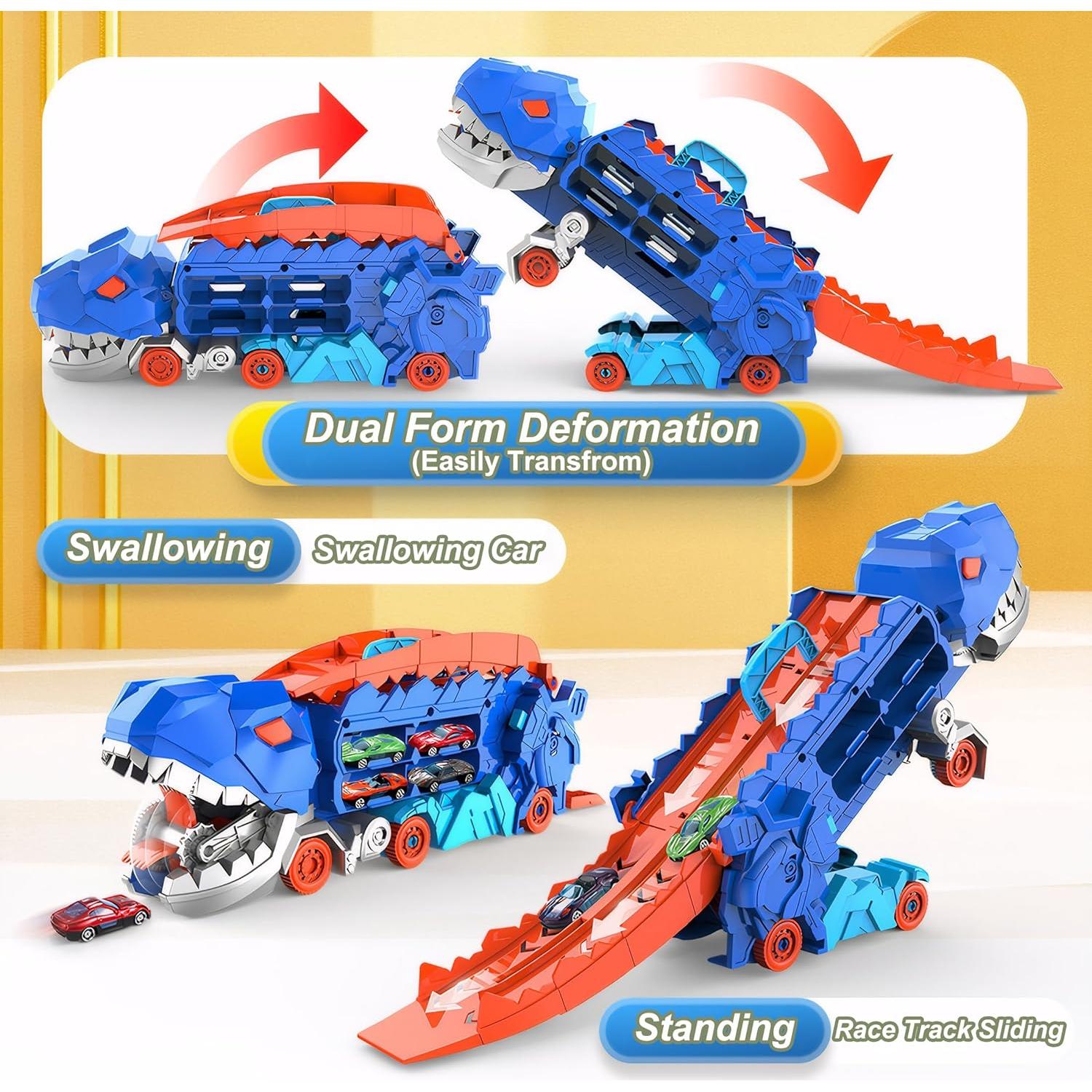 Camión Transportador de Dinosaurios HACOCOLA Plegable con Pista