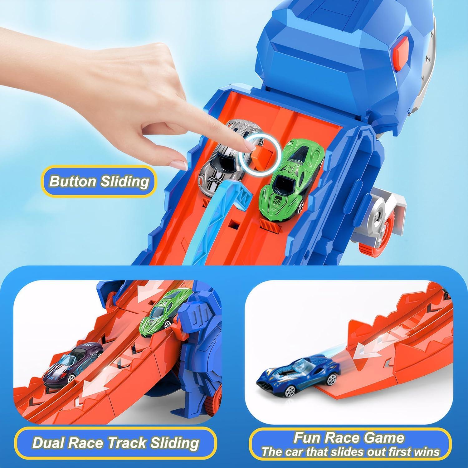 Camión Transportador de Dinosaurios HACOCOLA Plegable con Pista