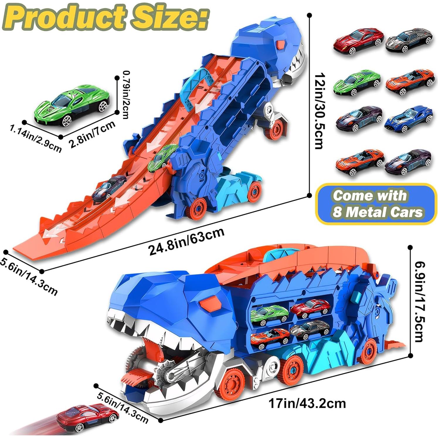 Camión Transportador de Dinosaurios HACOCOLA Plegable con Pista