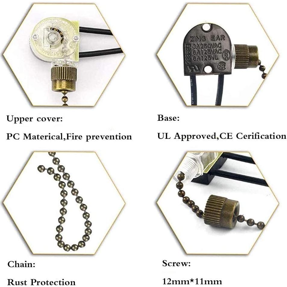 Interruptor de Ventilador de Techo Zing Ear ZE-109 2 Unidades