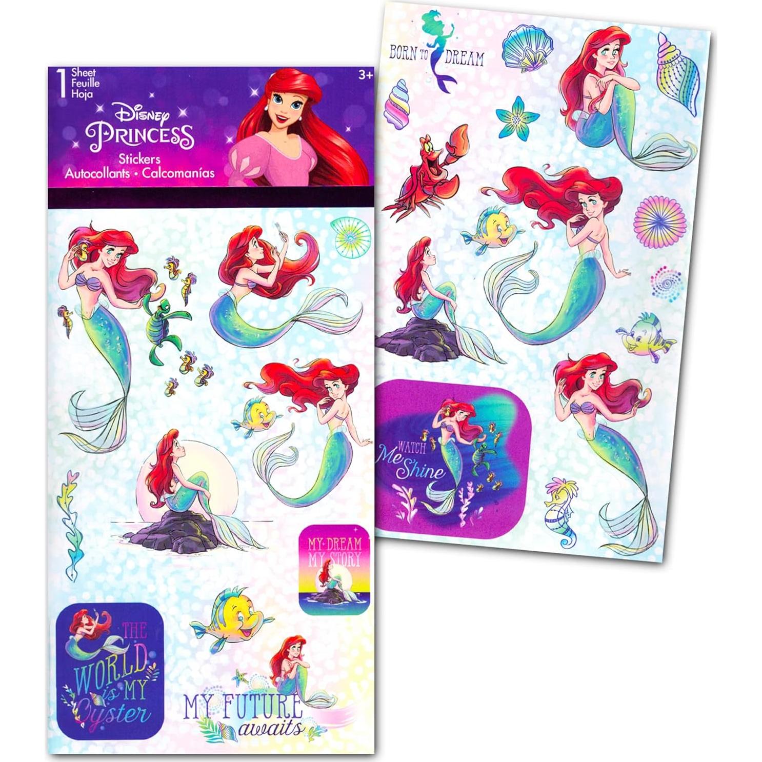 Juego de Juguetes de Baño La Sirenita Disney con Stickers