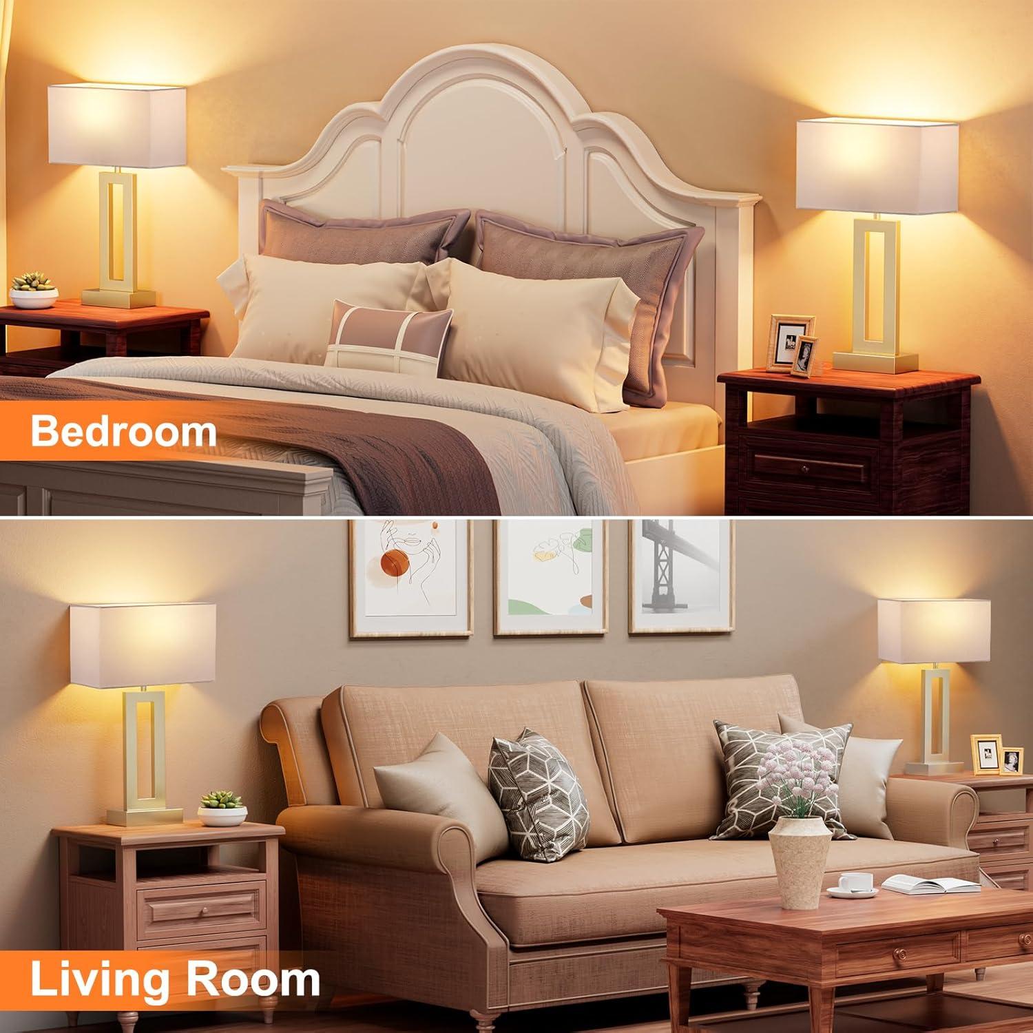 Juego de 2 Lámparas de Mesa Táctiles Seealle con USB - Regulables