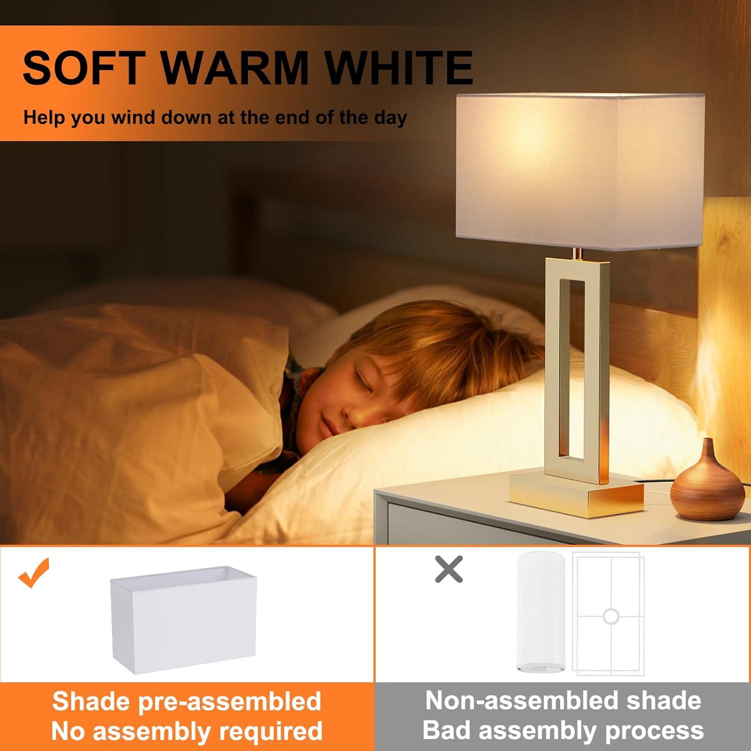 Juego de 2 Lámparas de Mesa Táctiles Seealle con USB - Regulables