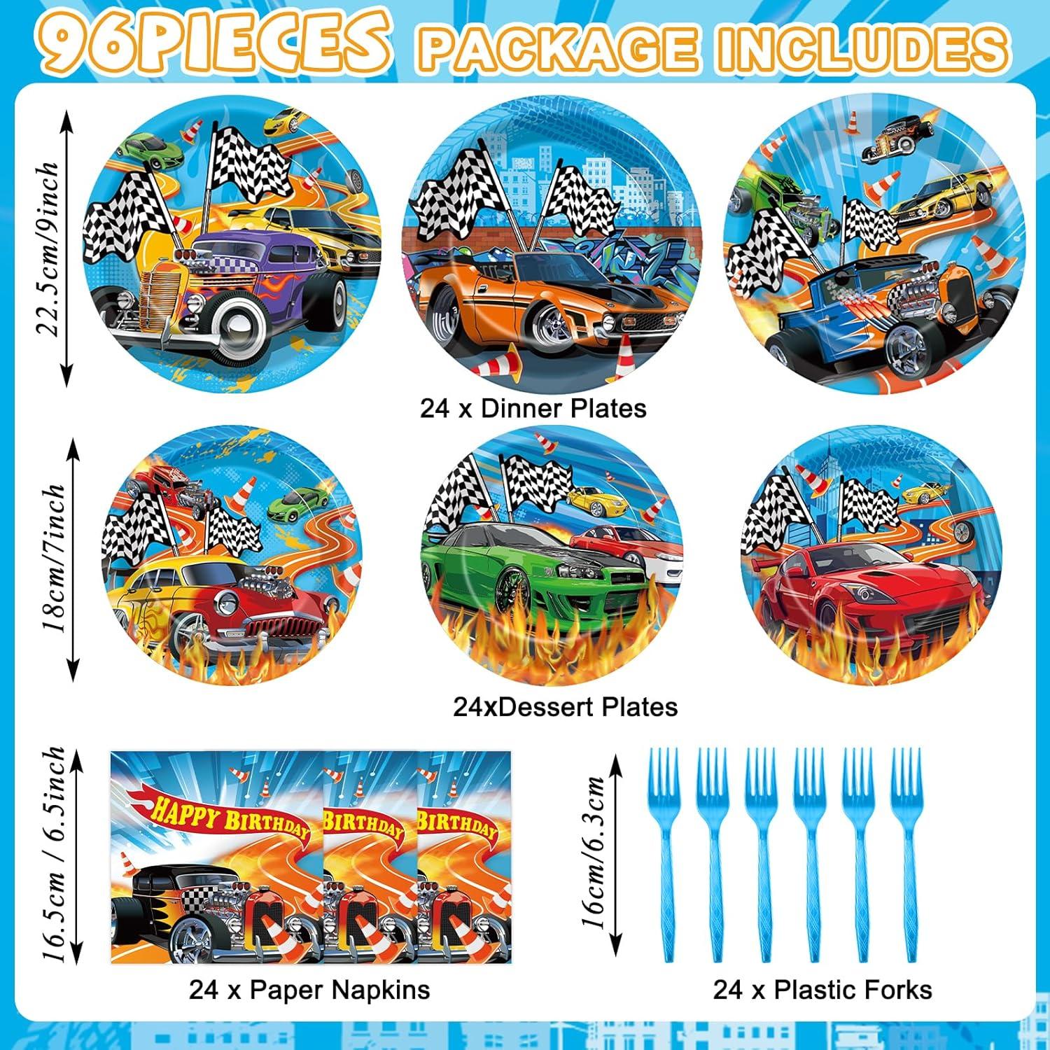 Set de Vajilla para Fiesta de Cumpleaños Autos de Carreras