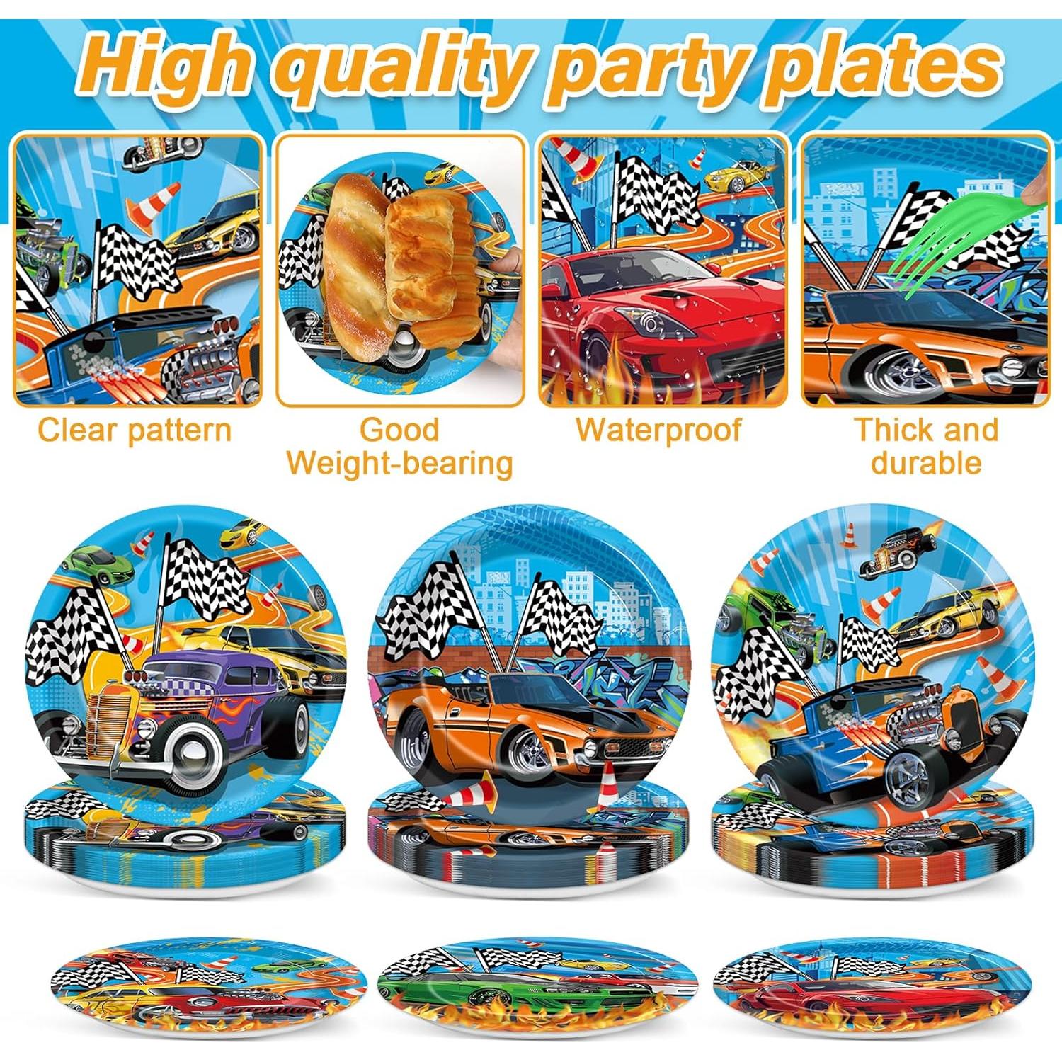 Set de Vajilla para Fiesta de Cumpleaños Autos de Carreras