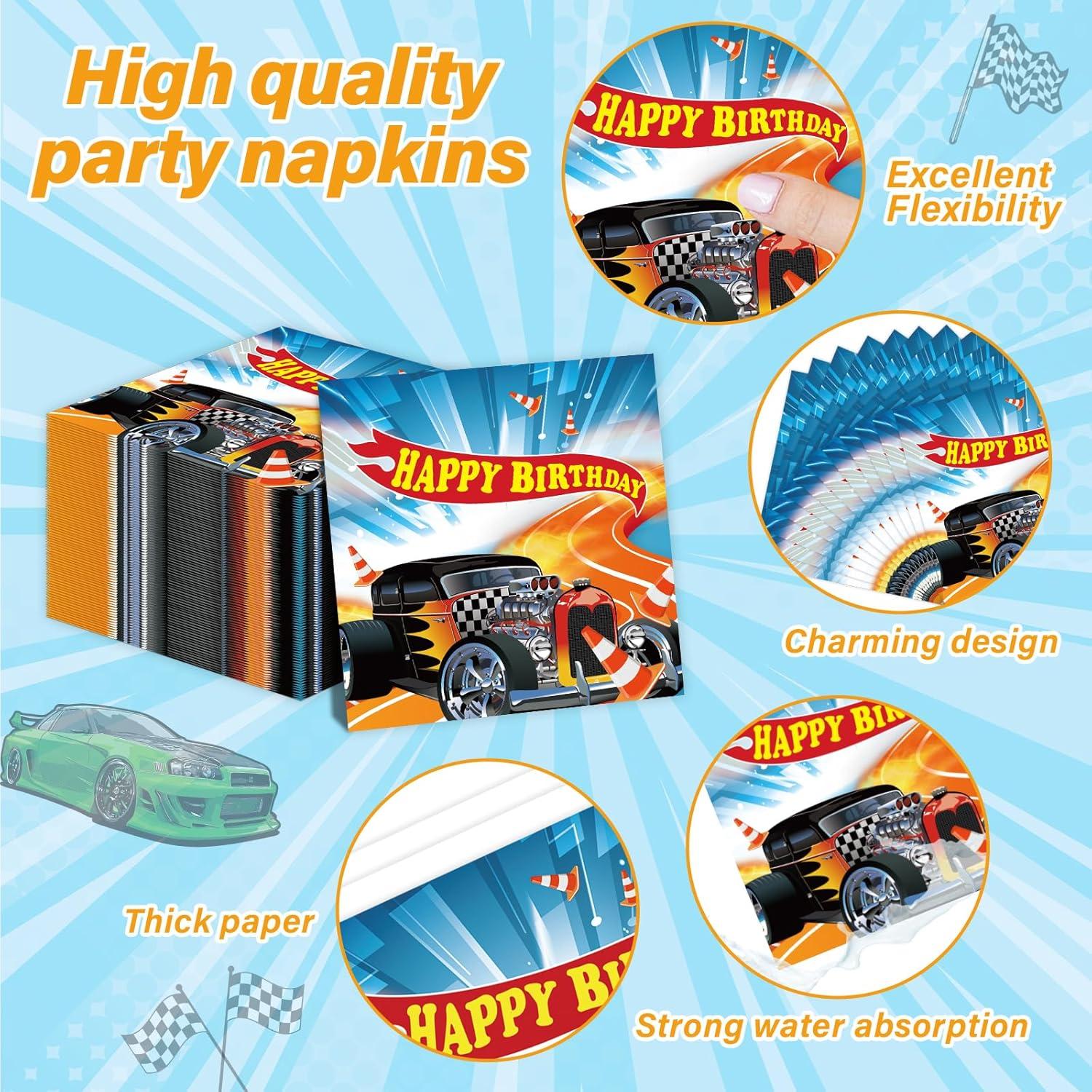 Set de Vajilla para Fiesta de Cumpleaños Autos de Carreras