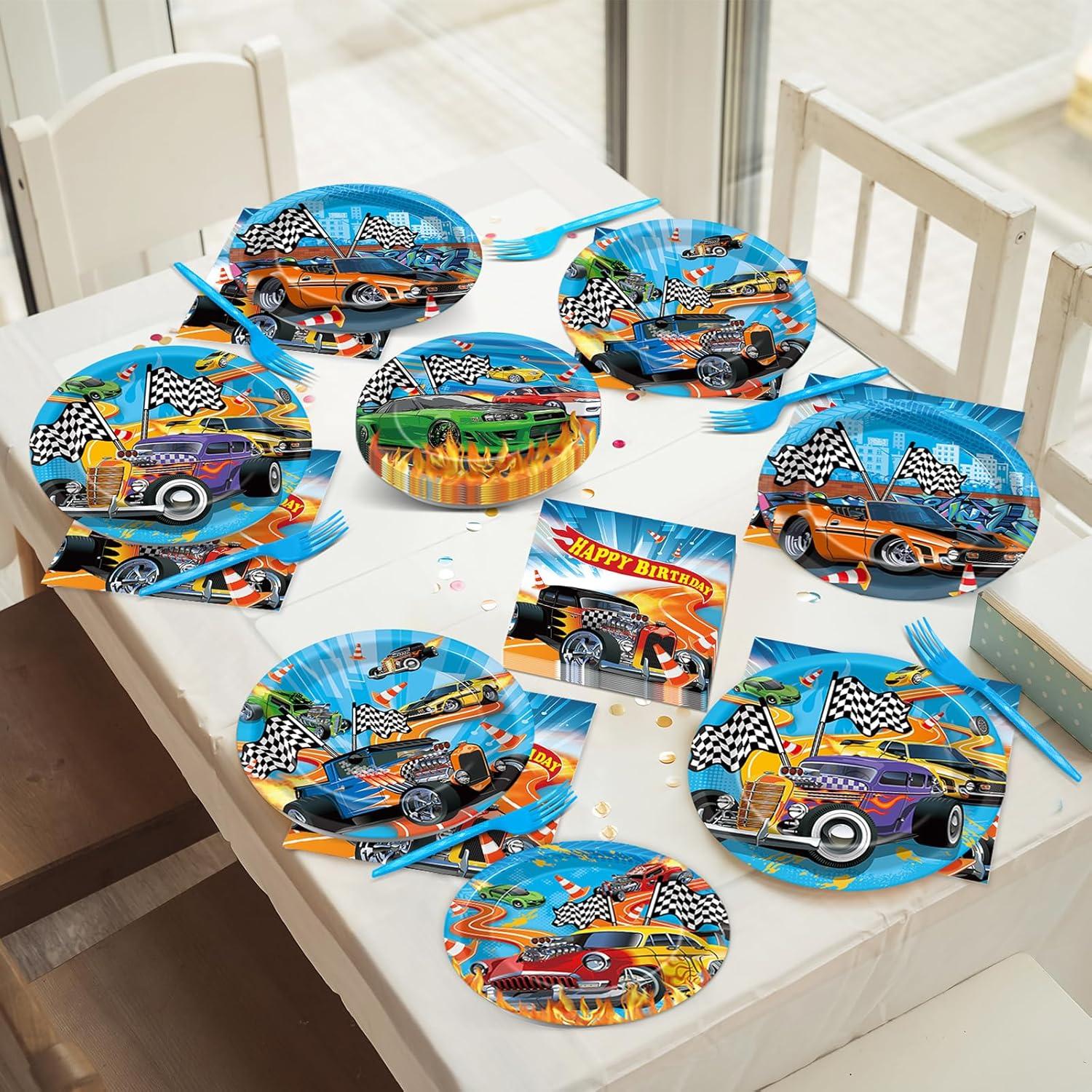 Set de Vajilla para Fiesta de Cumpleaños Autos de Carreras