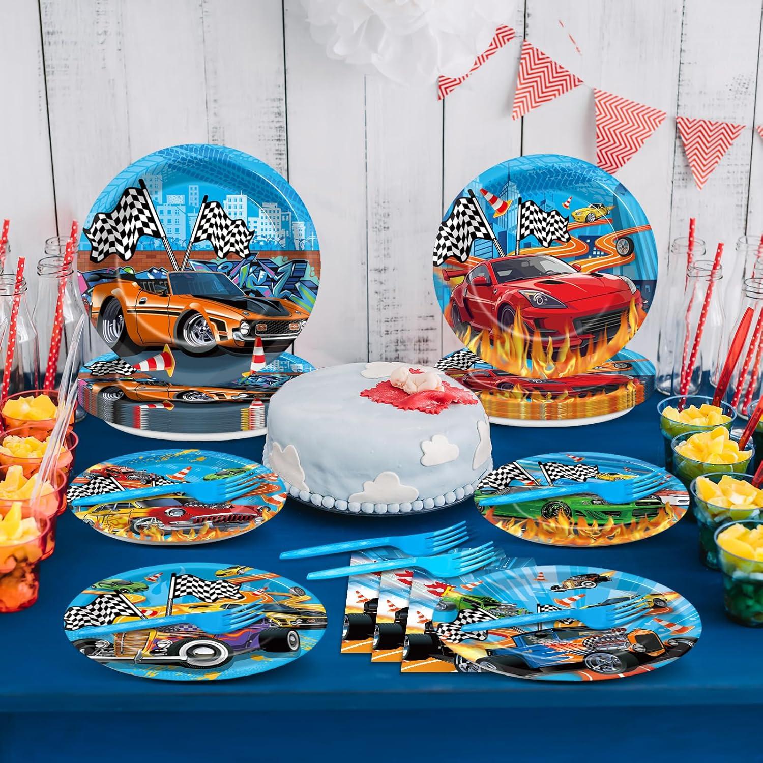 Set de Vajilla para Fiesta de Cumpleaños Autos de Carreras