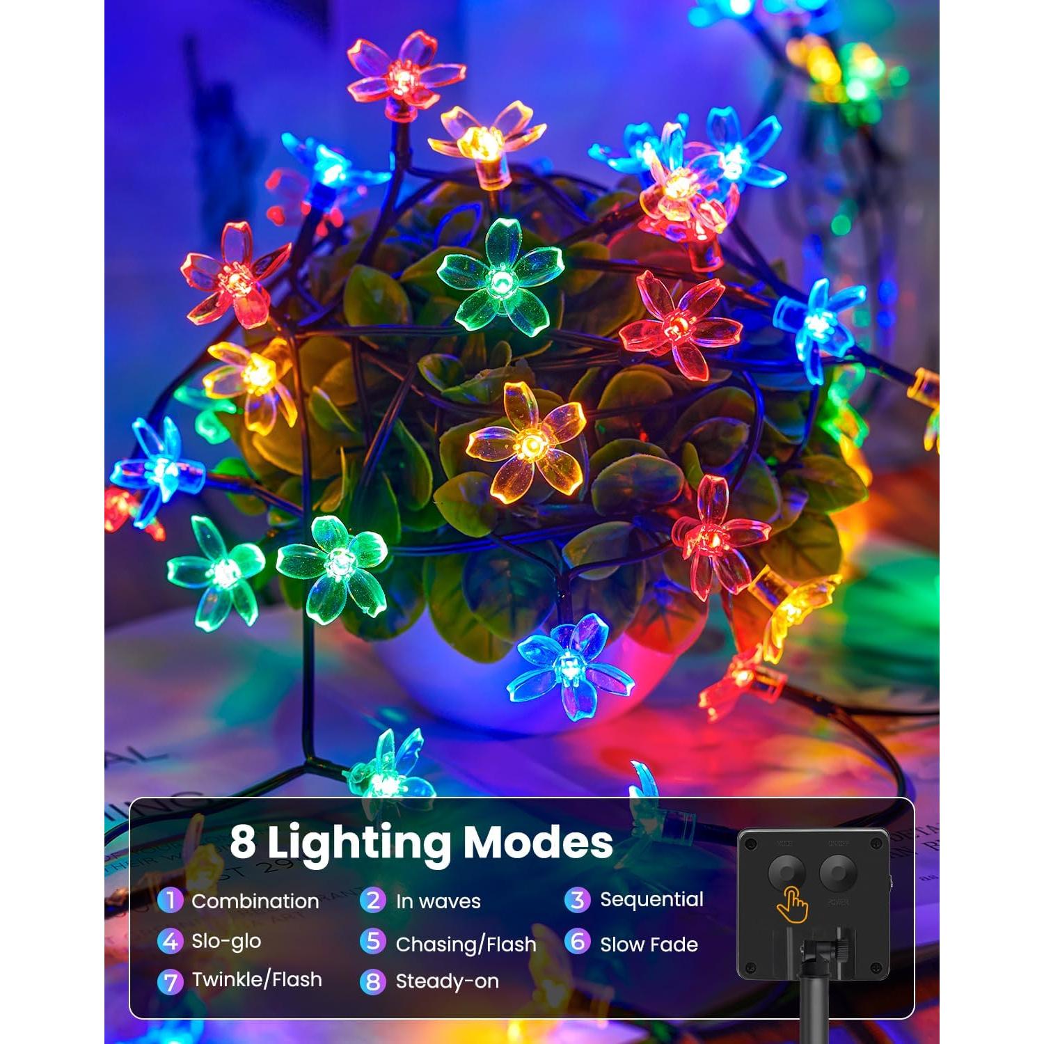 Luces de Cadena Solares Brightown 60 LED Multicolor 7.92m