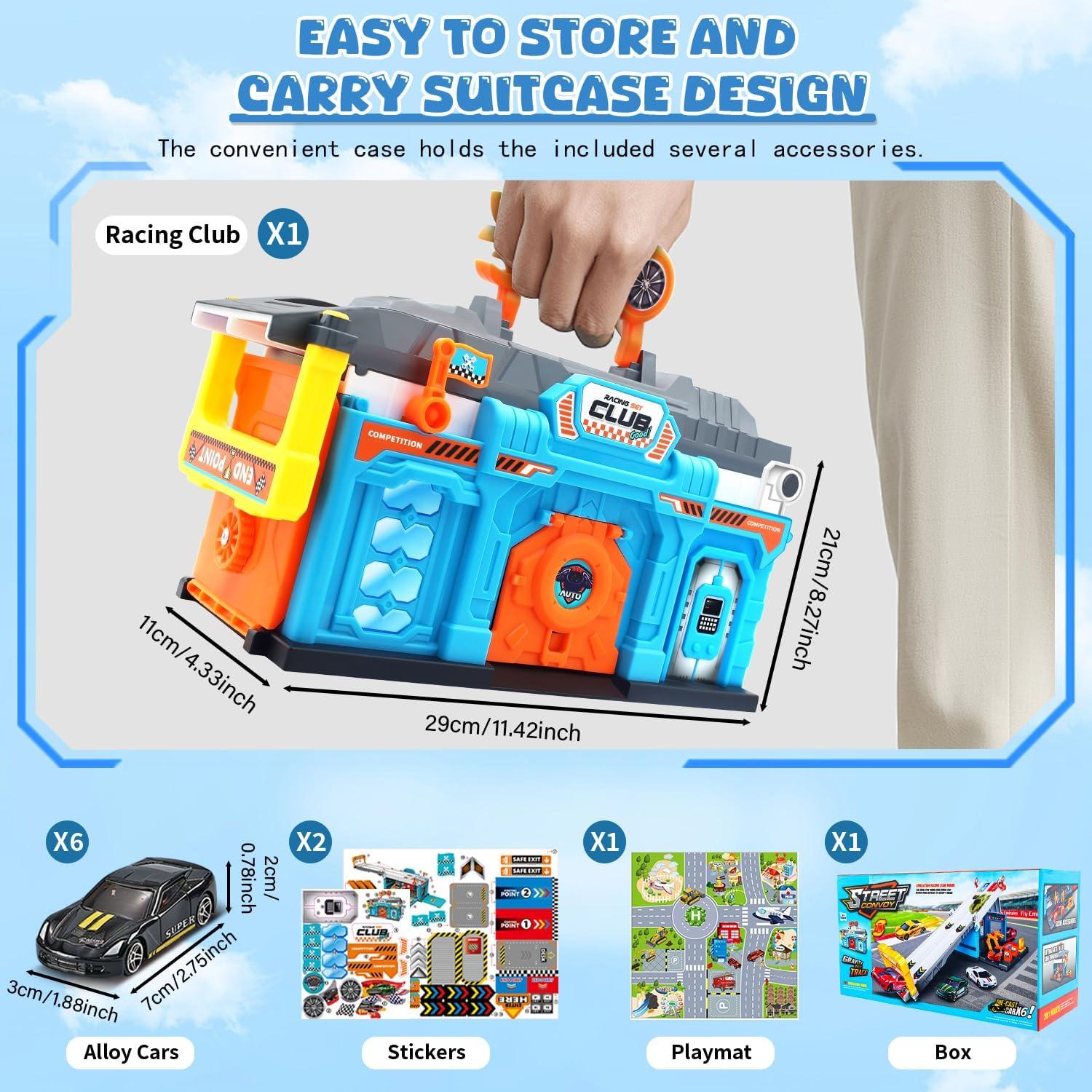 Set de Pistas de Carreras Ansee con 6 Coches para Niños