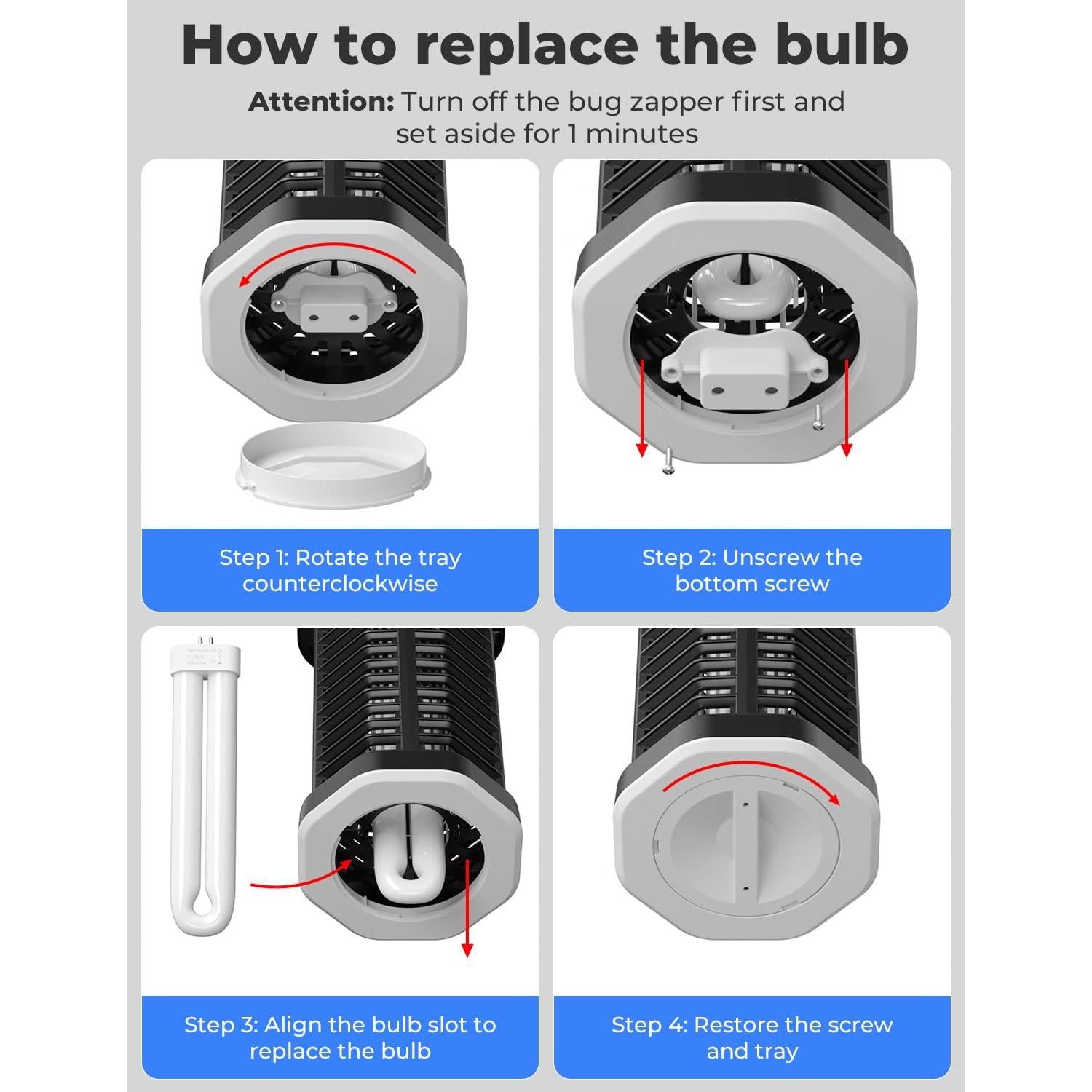 Zapper de Insectos YISSVIC 15W Bombilla T6 Impermeable