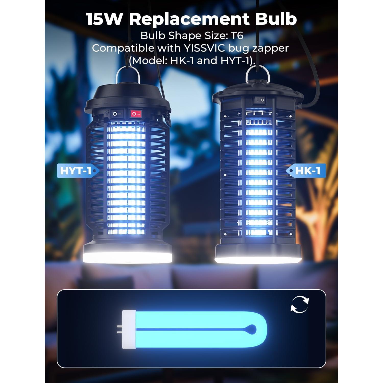 Zapper de Insectos YISSVIC 15W Bombilla T6 Impermeable