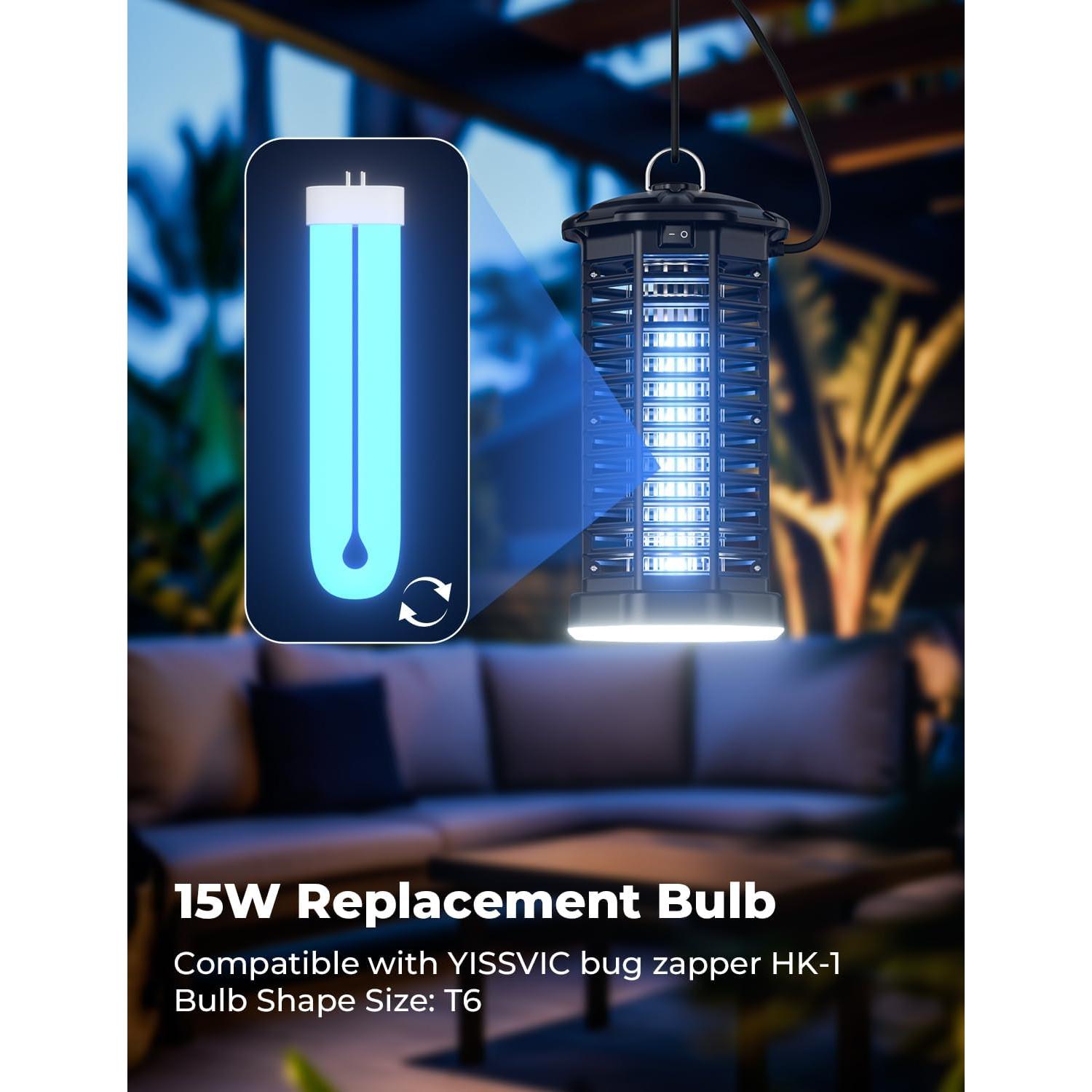 Zapper de Insectos YISSVIC 15W Bombilla T6 Impermeable