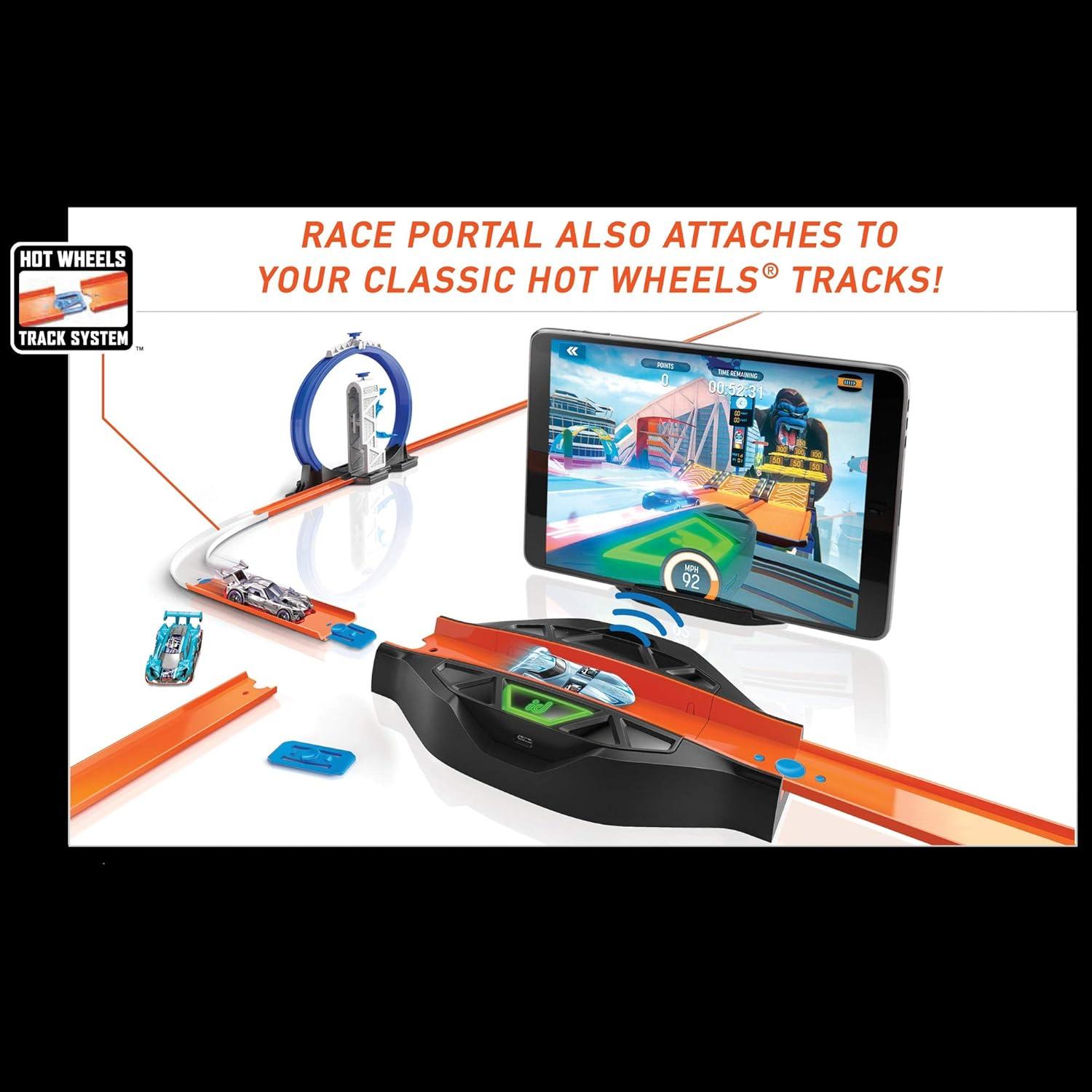 id Smart Track Starter Kit with 3 Exclusive Cars, Track Pieces and Hot Wheels Race Portal for Physical & Digital Play, Gift for Kids Ages 8 Years Old & Up, Multi (GRH89)