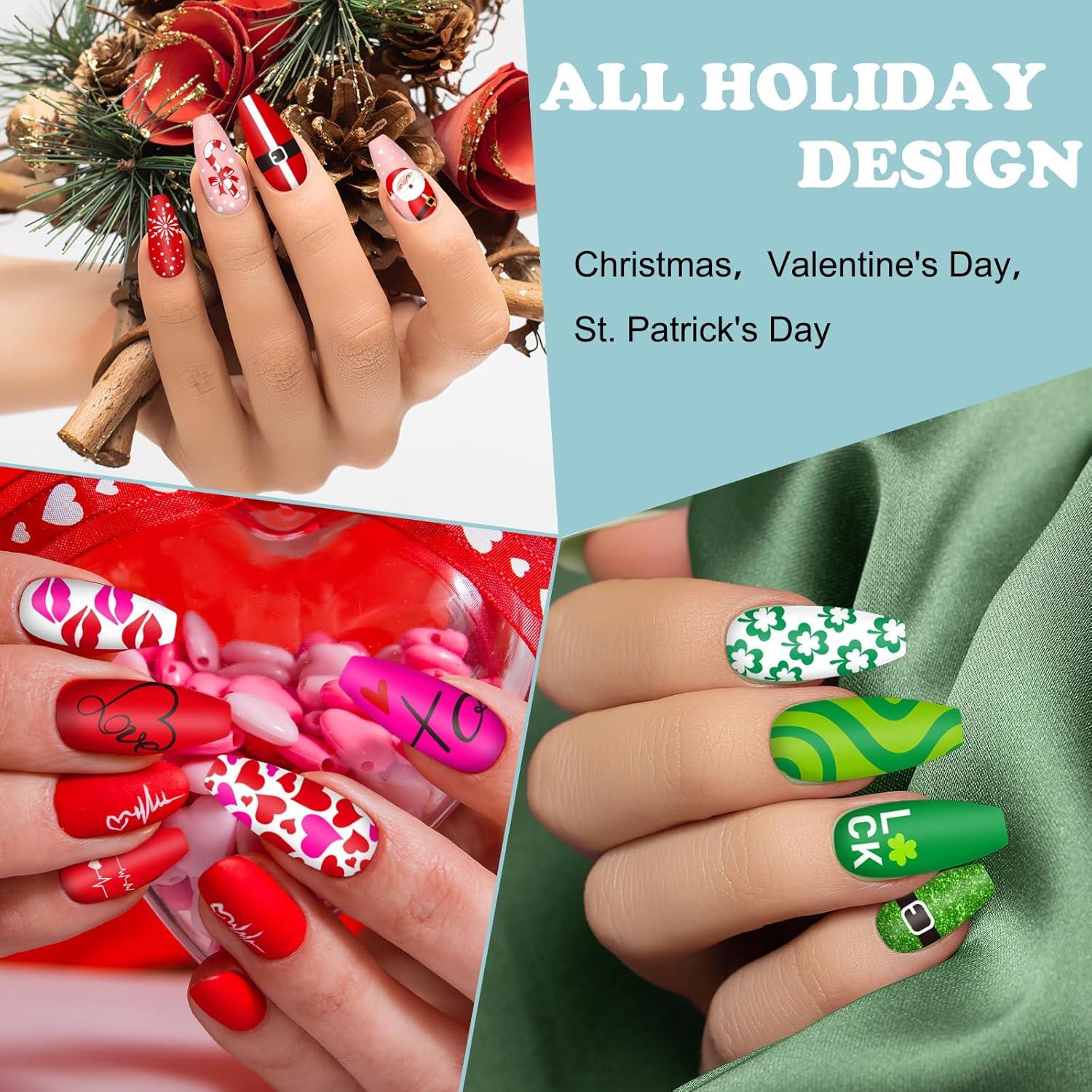 Set de 6 Platos de Arte de Uñas Whaline para Festividades